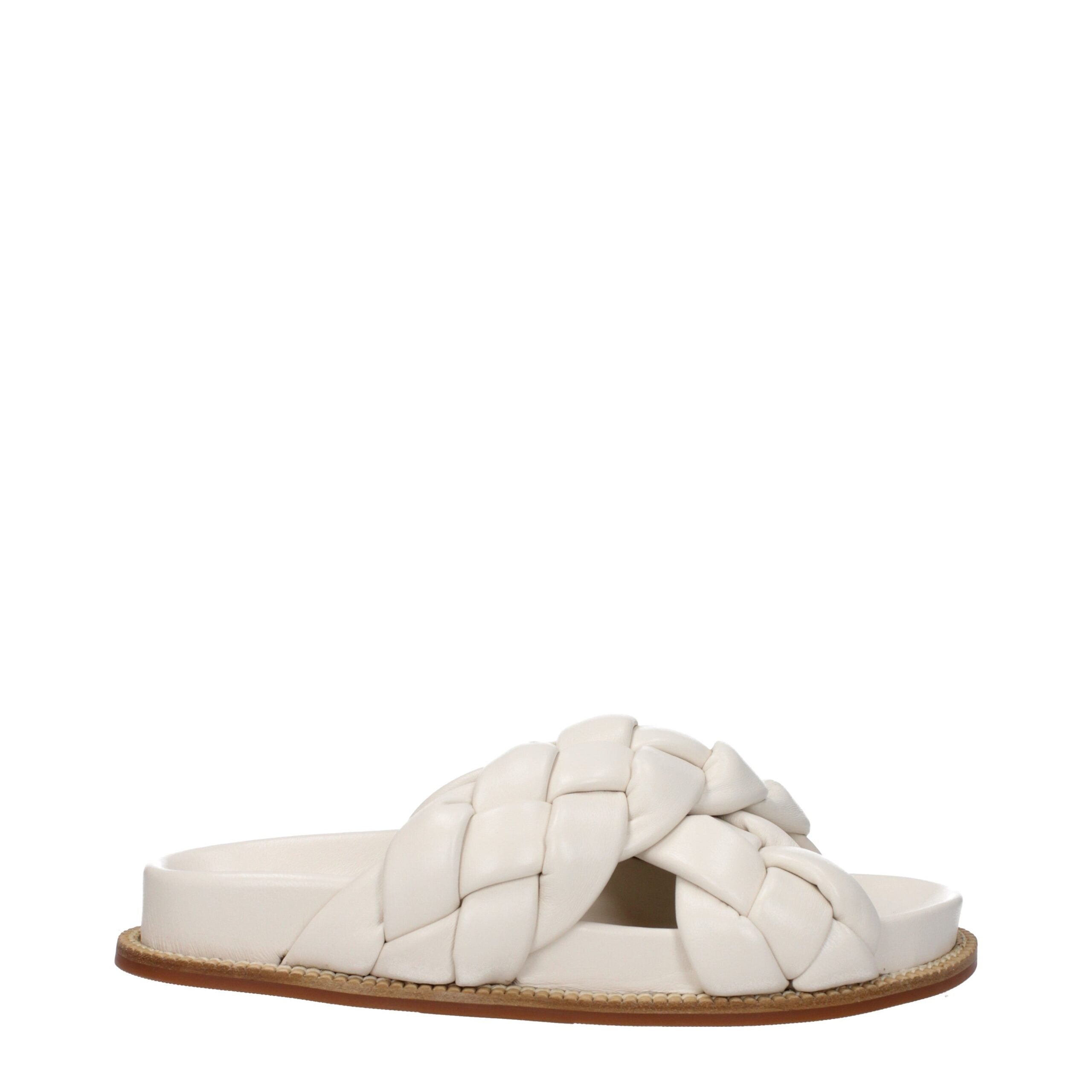 Fabiana Filippi Beige Leather Slippers Sandals LUNESCAPE