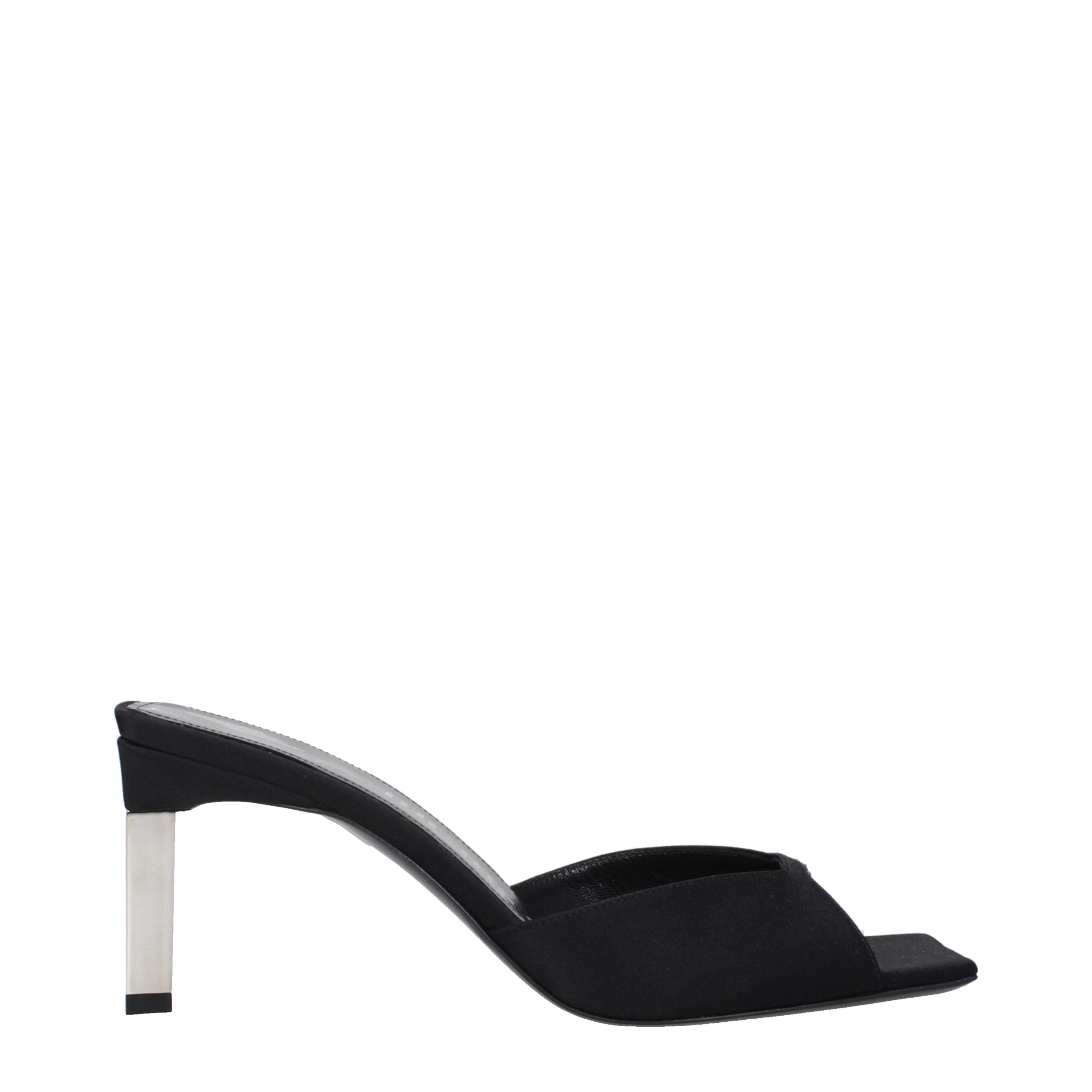The Attico Black Satin Stiletto Heels Sandals LUNESCAPE