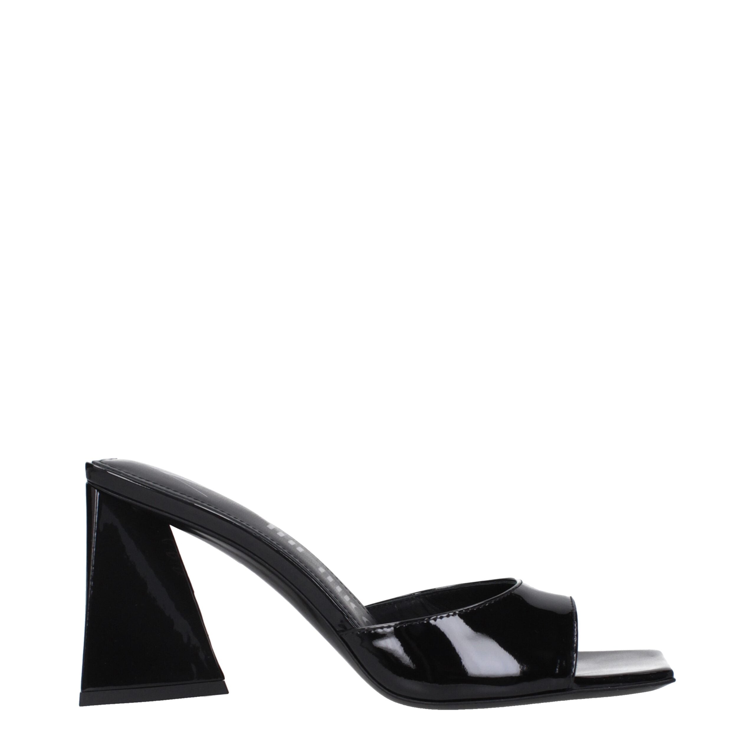 The Attico Black Leather Stiletto Heels Sandals LUNESCAPE