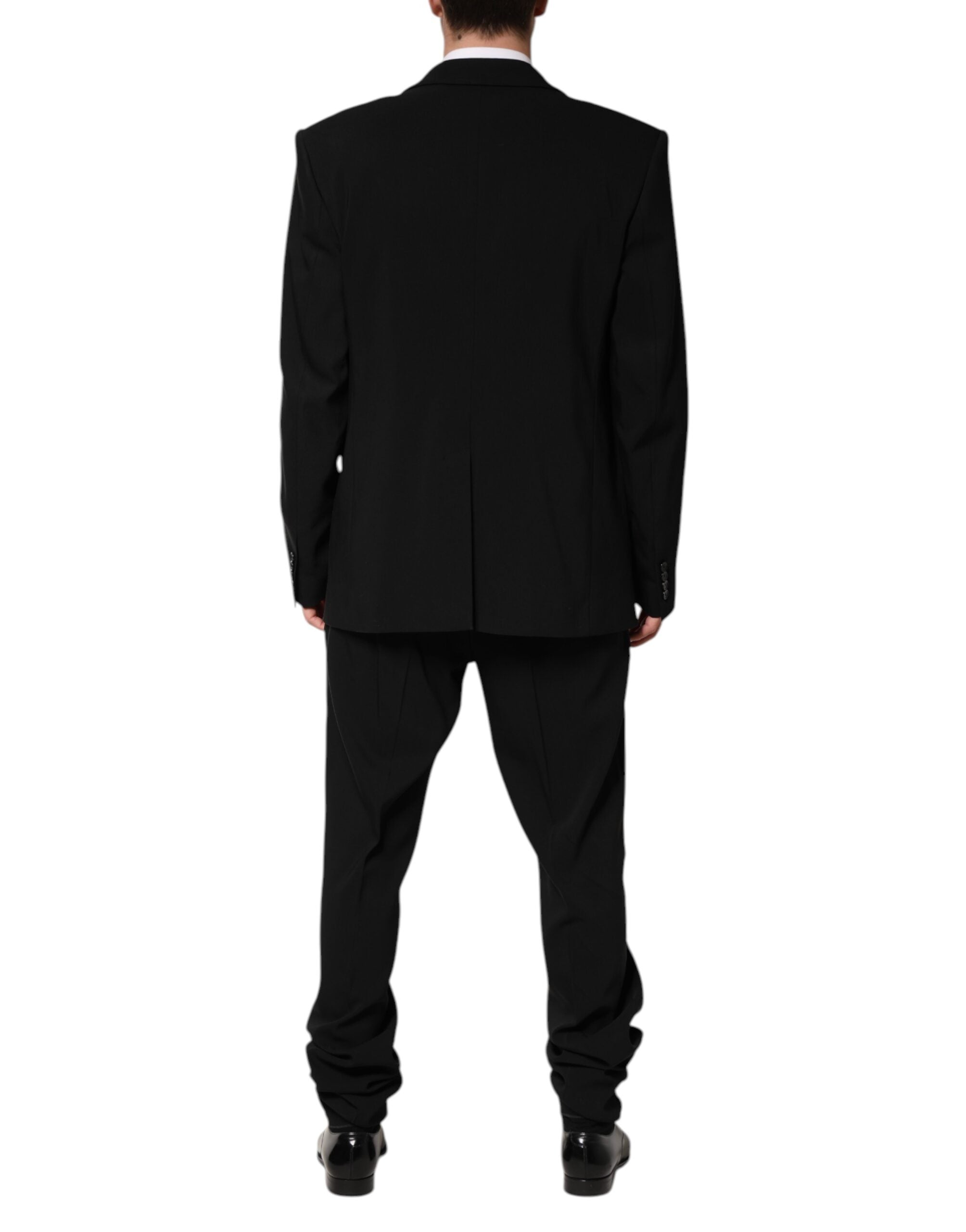Dolce & Gabbana Black Cotton Single Breasted 2 Piece Suit