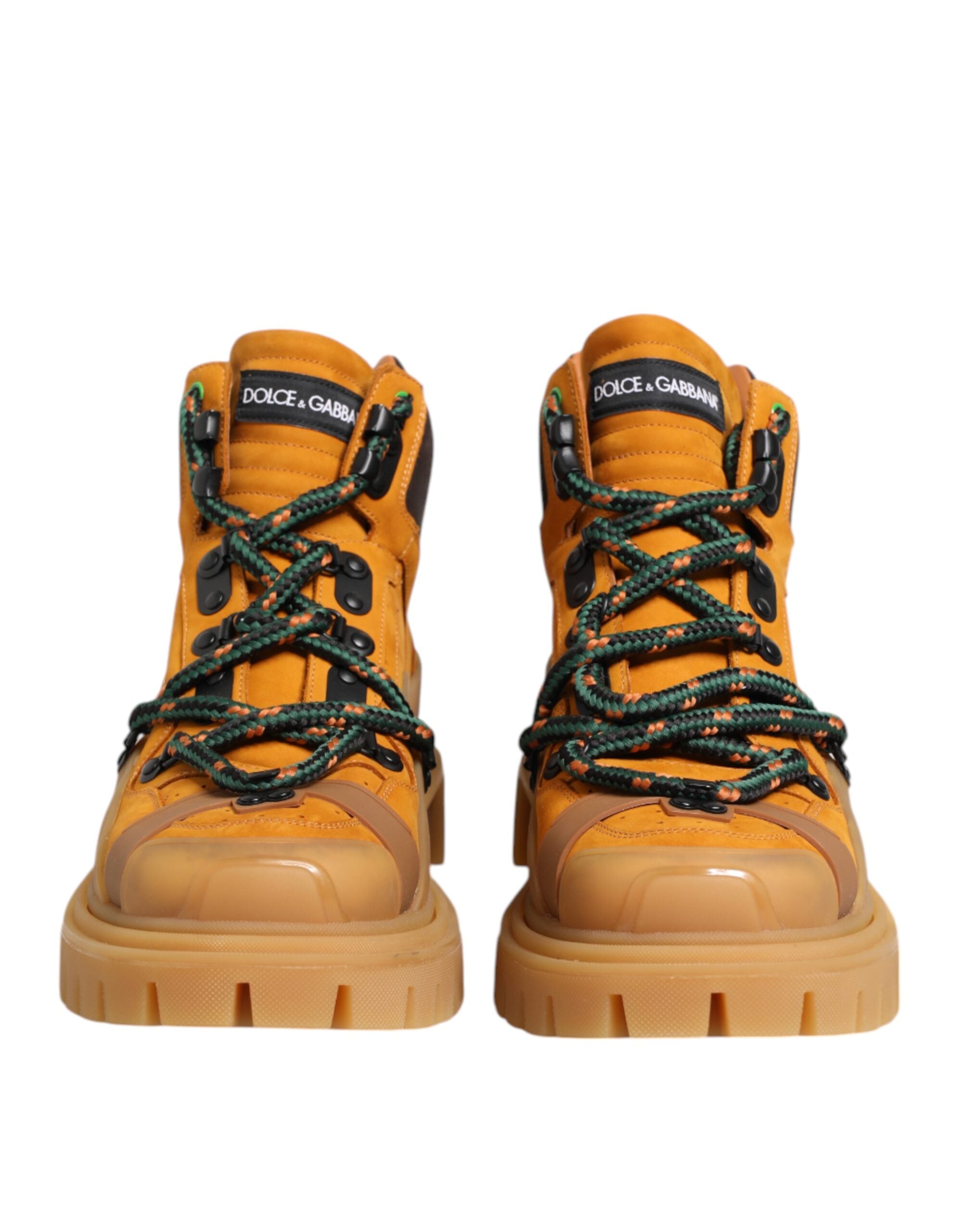Dolce & Gabbana Orange Lace Up Trekking Ankle Boots Shoes LUNESCAPE