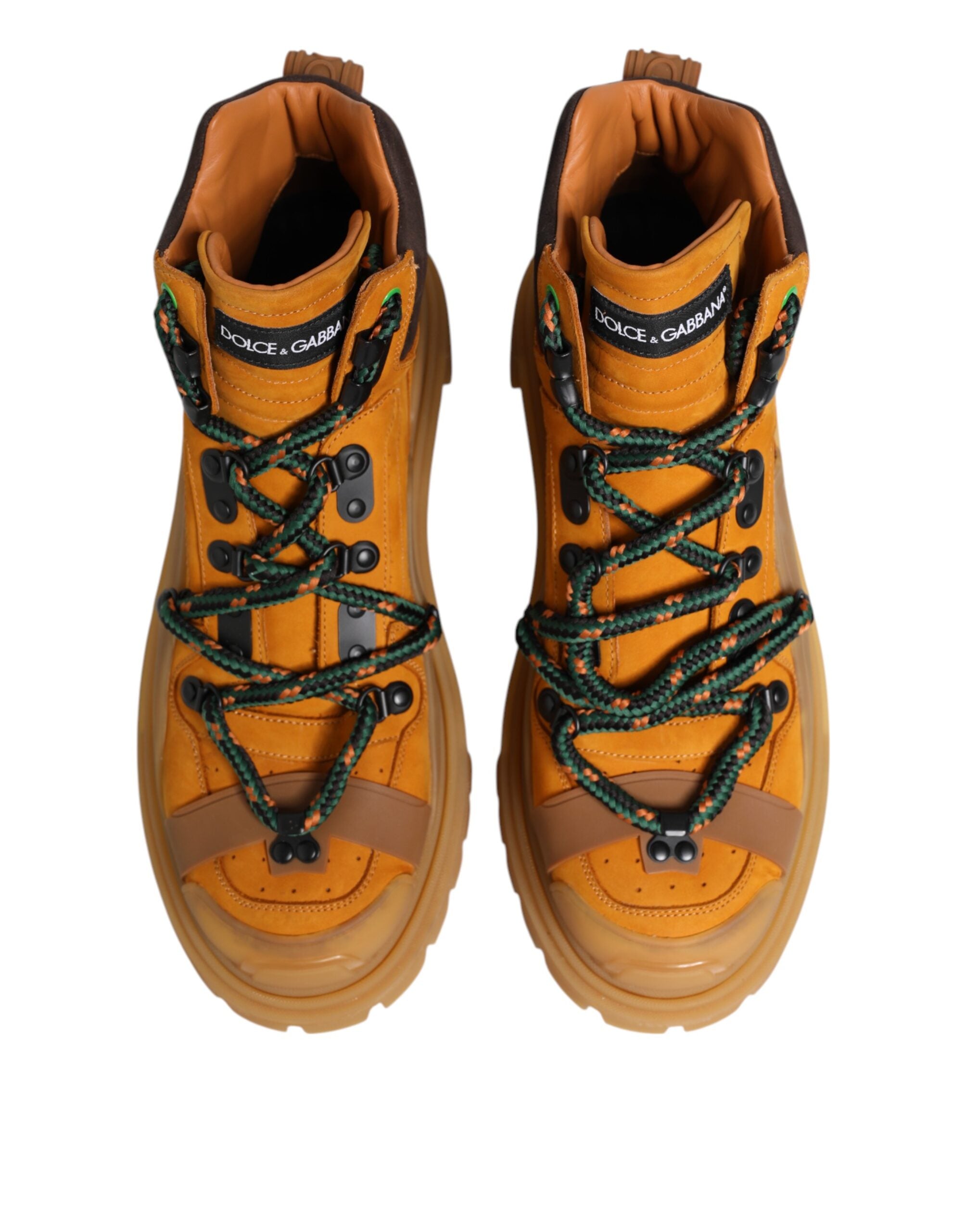 Dolce & Gabbana Orange Lace Up Trekking Ankle Boots Shoes LUNESCAPE