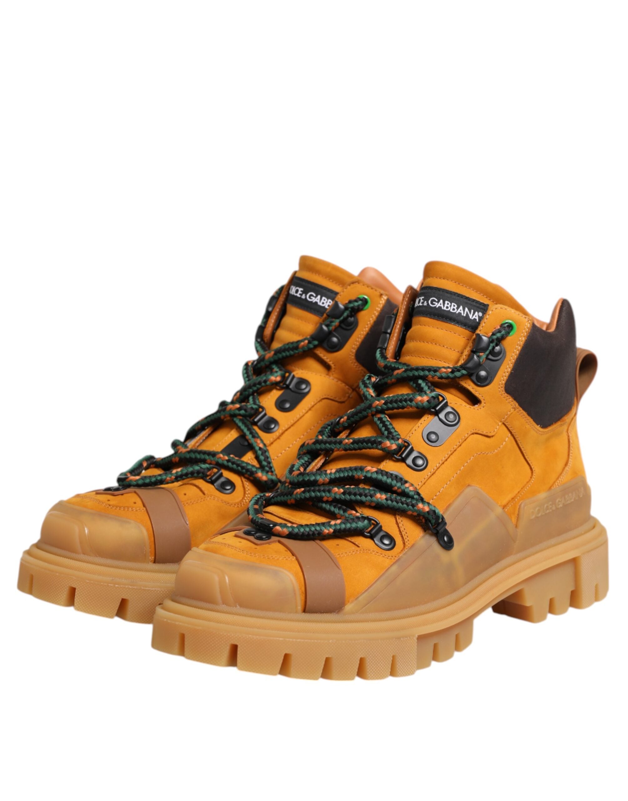 Dolce & Gabbana Orange Lace Up Trekking Ankle Boots Shoes LUNESCAPE