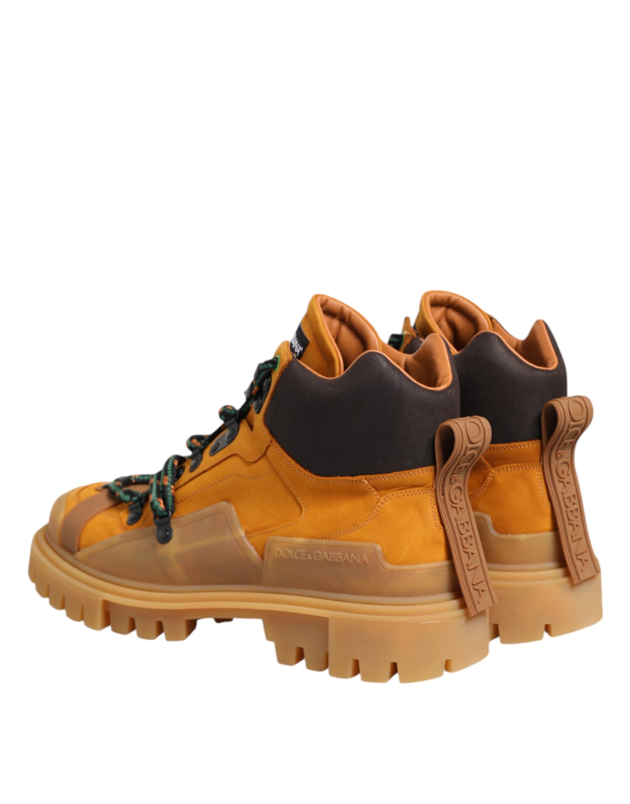 Dolce & Gabbana Orange Lace Up Trekking Ankle Boots Shoes LUNESCAPE