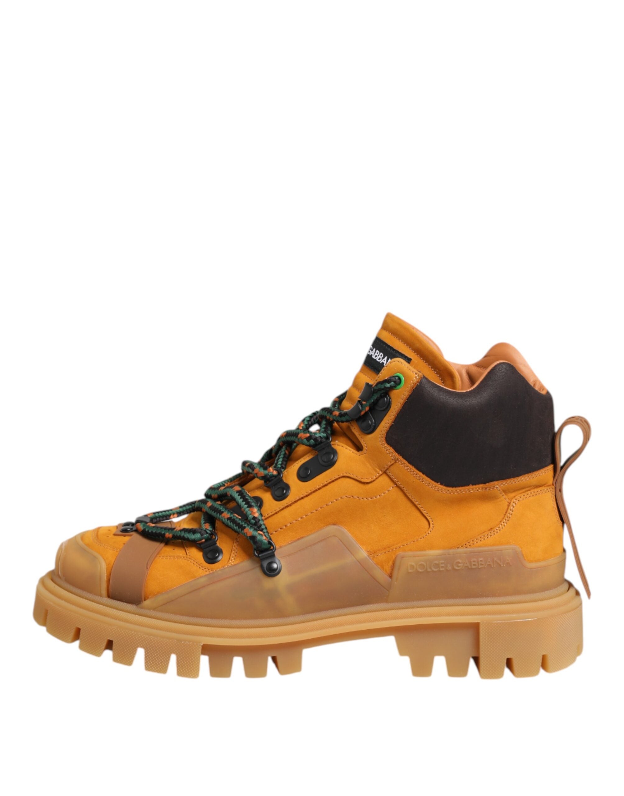 Dolce & Gabbana Orange Lace Up Trekking Ankle Boots Shoes LUNESCAPE