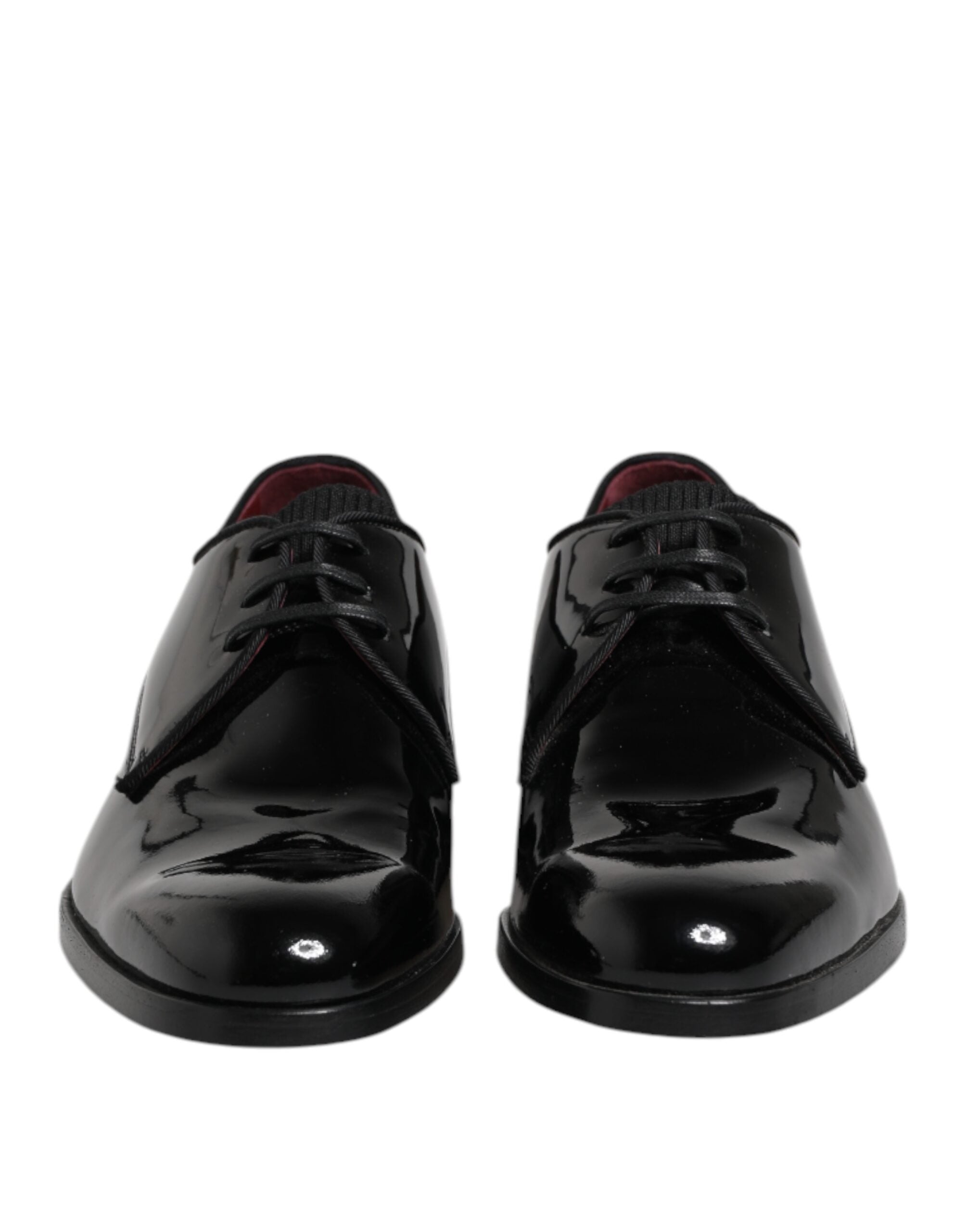 Dolce & Gabbana Black Leather Lace Up Men Derby Formal Shoes LUNESCAPE