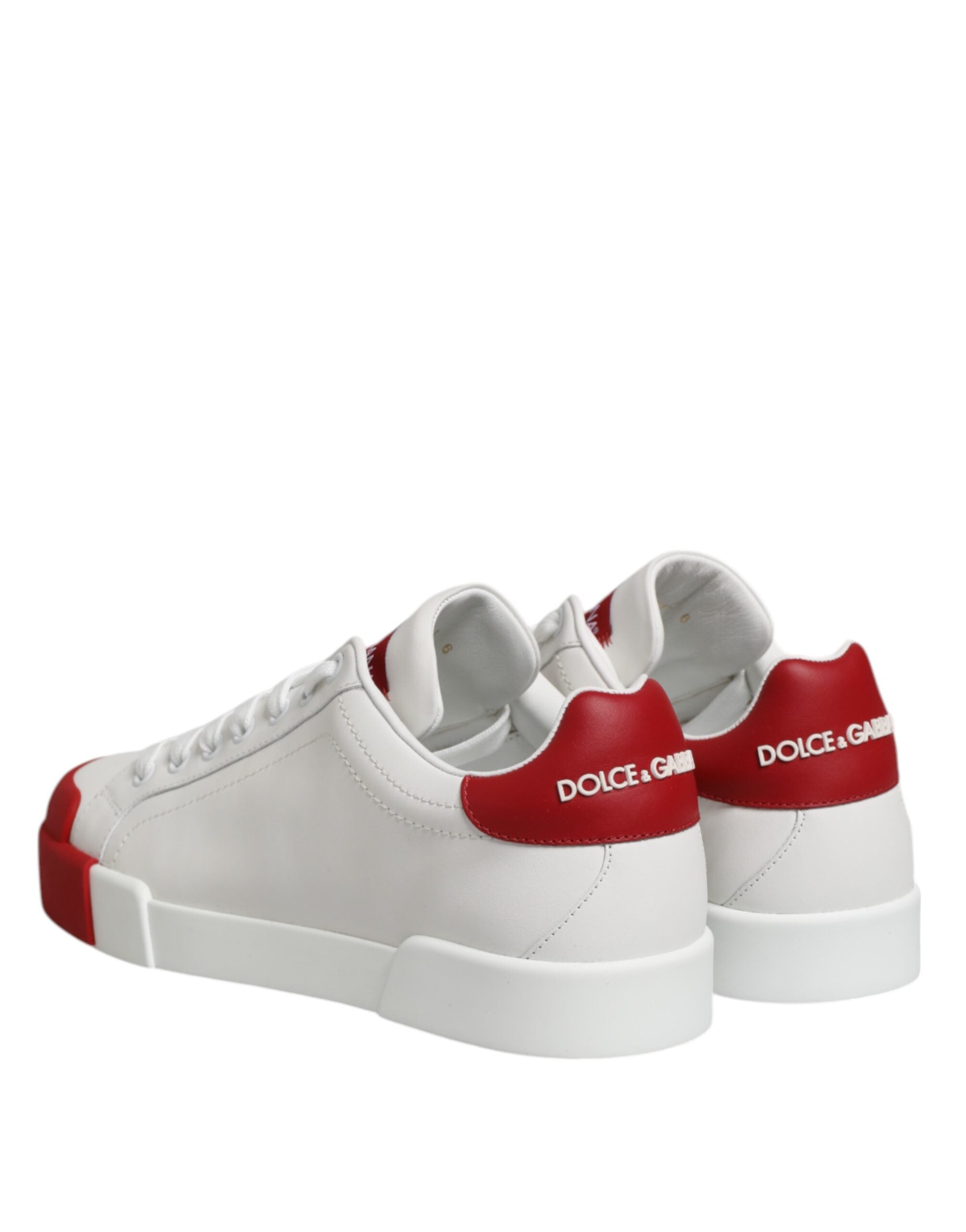 Dolce & Gabbana White Leather DG Logo Low Top Sneakers Shoes LUNESCAPE