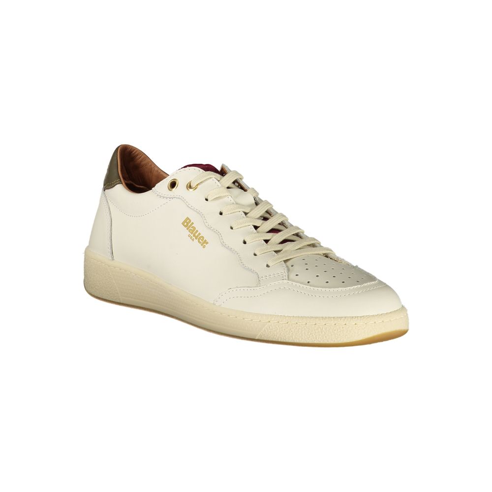 Blauer White Leather Men Sneaker LUNESCAPE