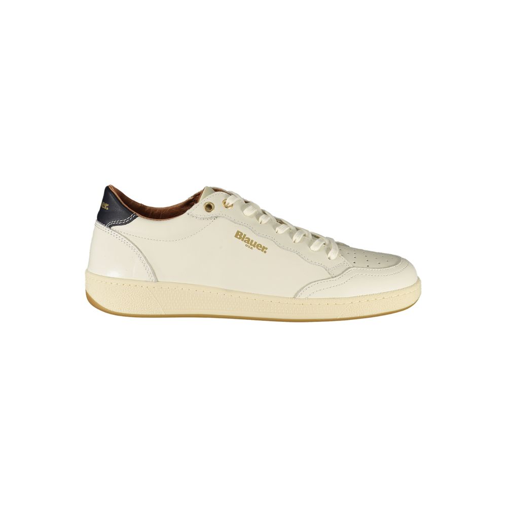Blauer White Leather Men Sneaker LUNESCAPE