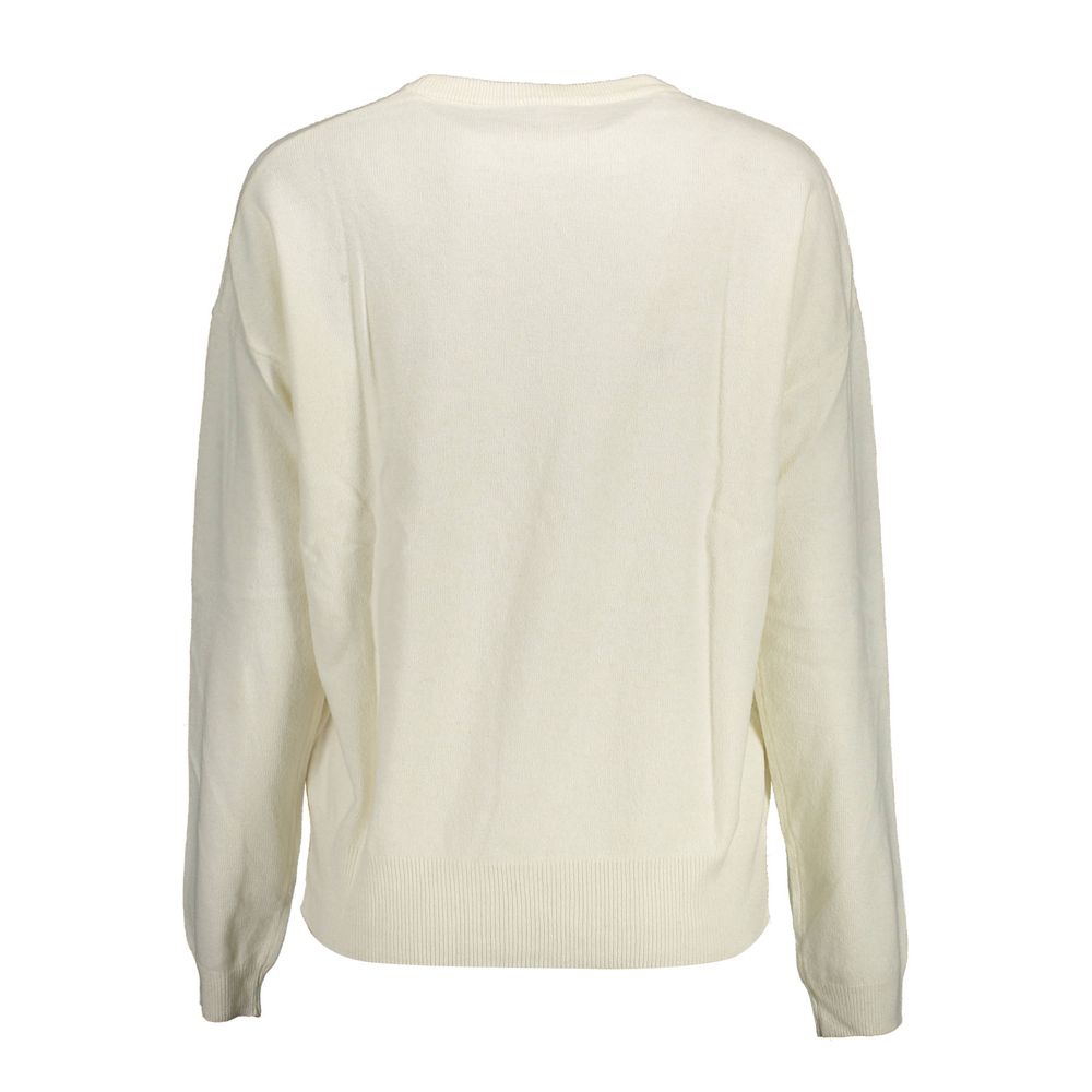 U.S. POLO ASSN. White Fabric Women's Sweater