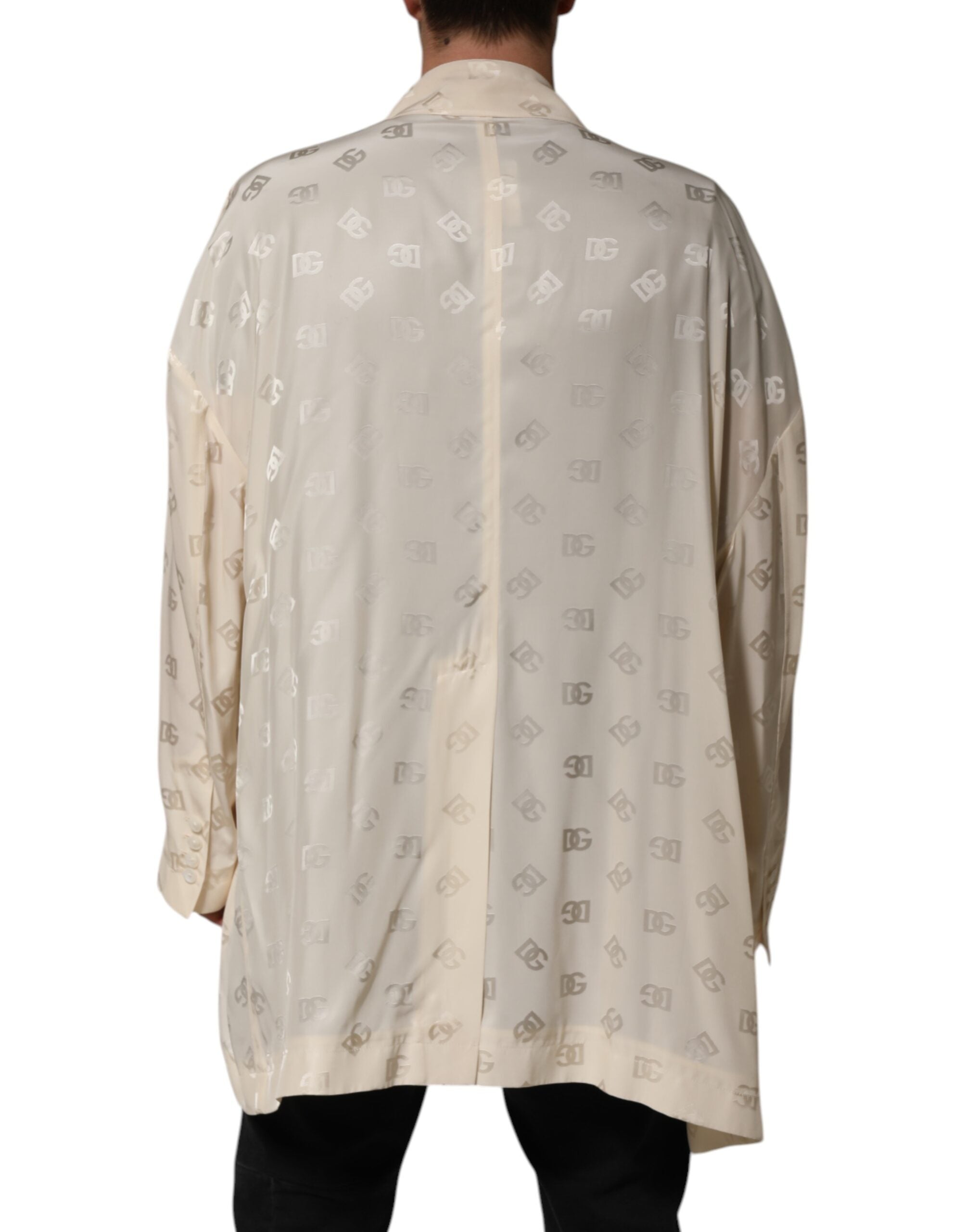Dolce & Gabbana Beige Logo Monogram Coat