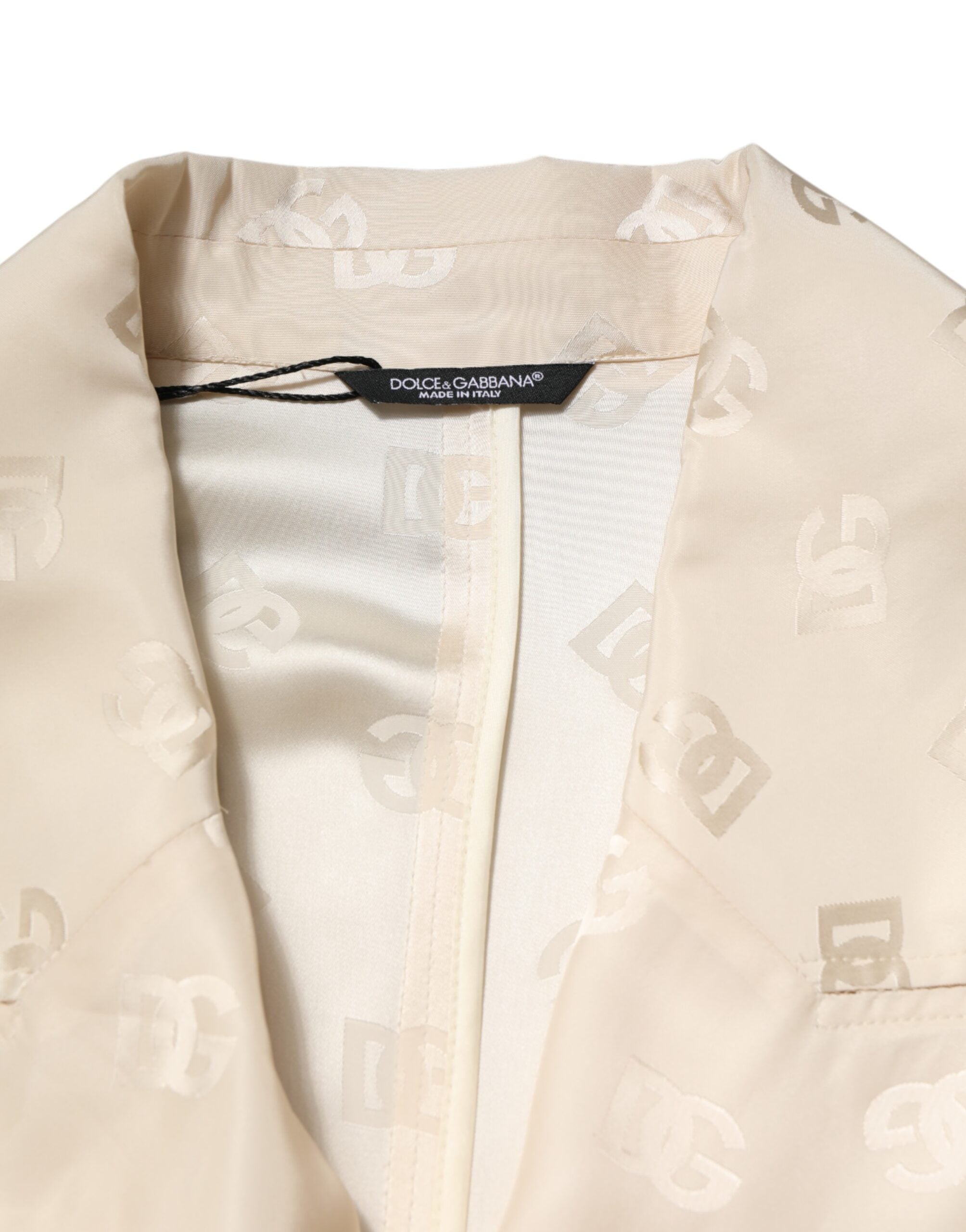 Dolce & Gabbana Beige Logo Monogram Coat
