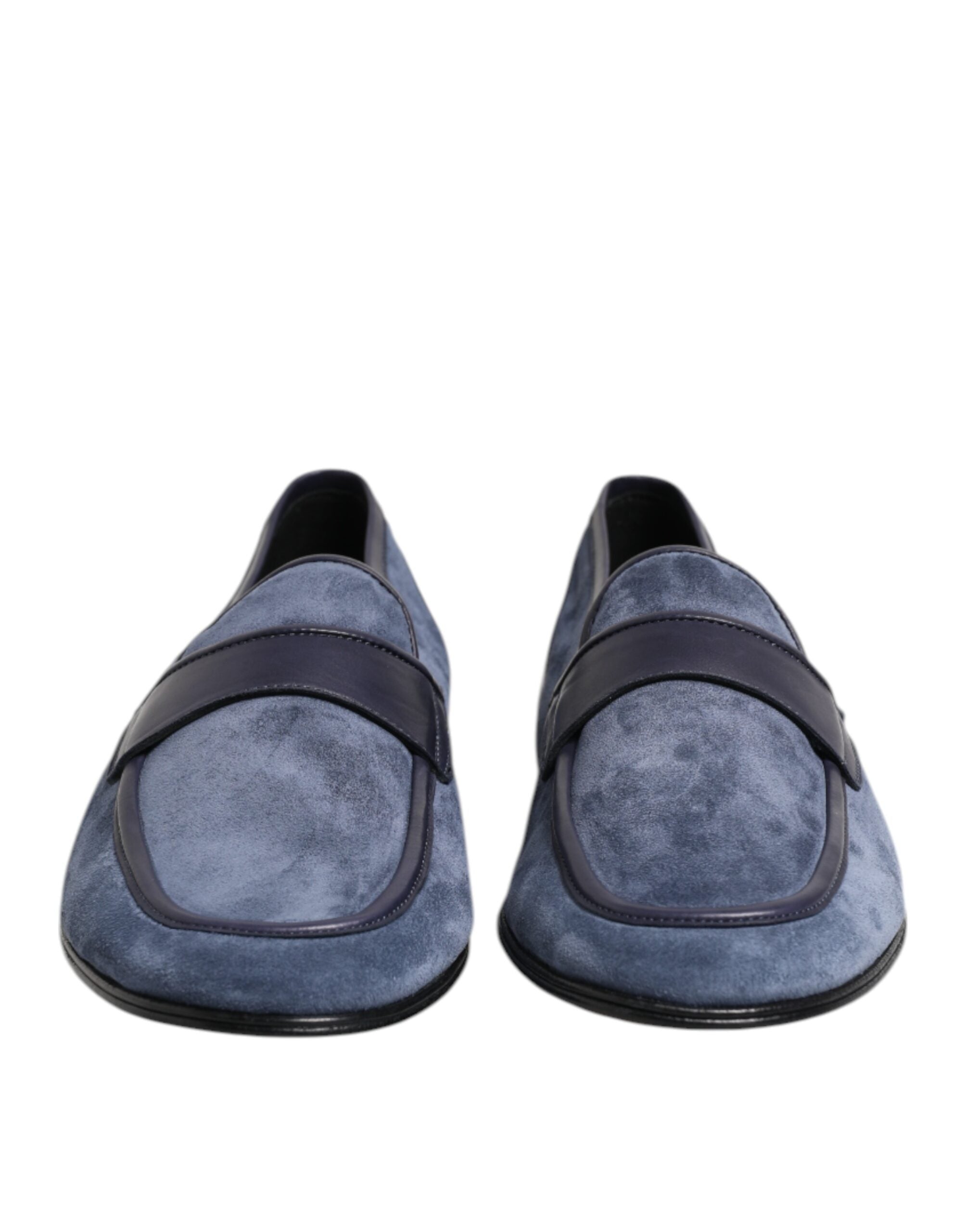 Dolce & Gabbana Blue Suede Leather Moccasin