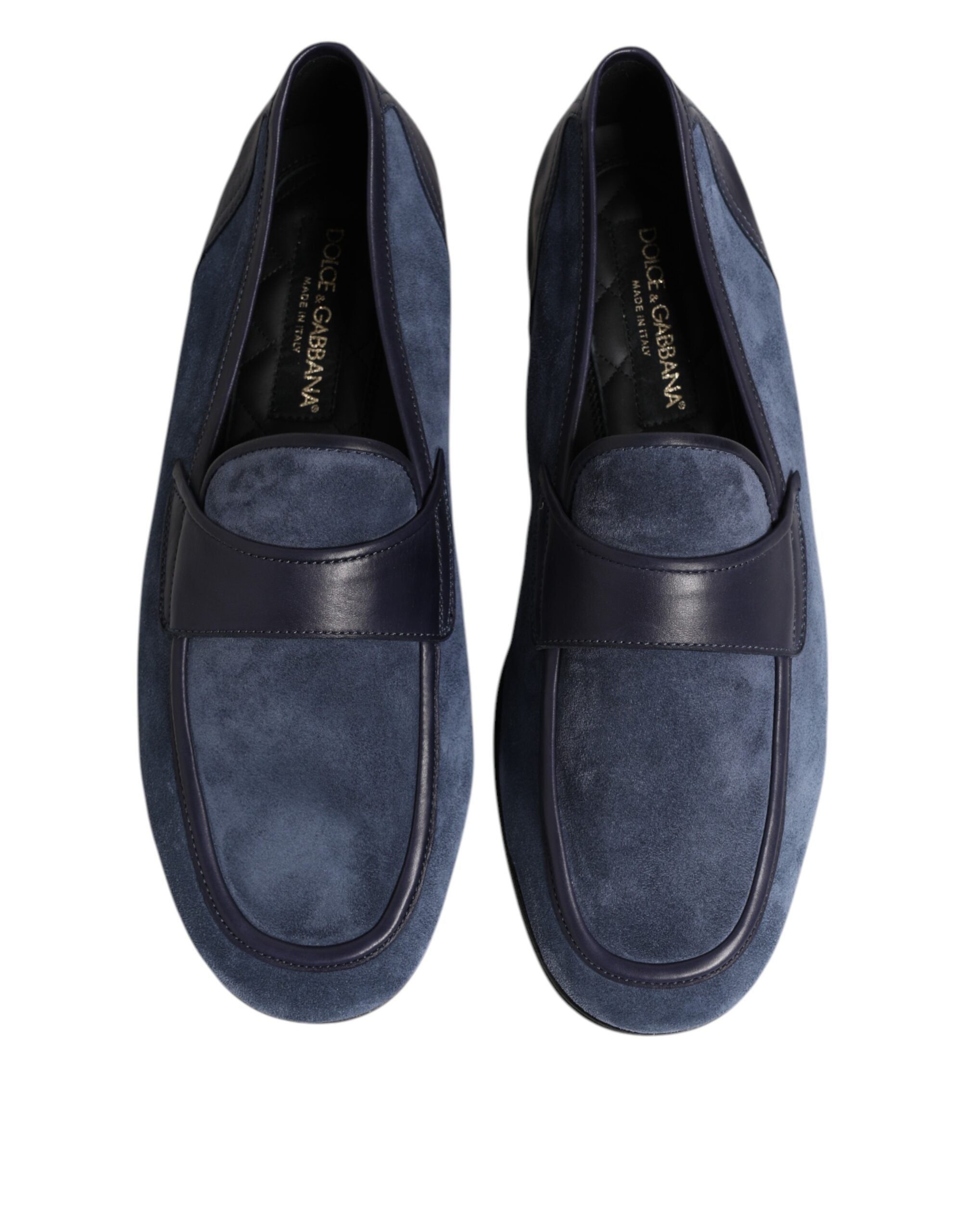 Dolce & Gabbana Blue Suede Leather Moccasin