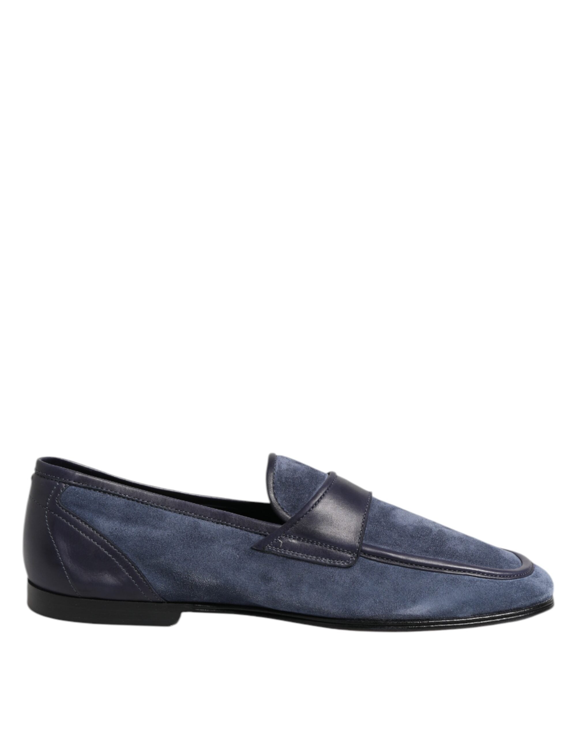 Dolce & Gabbana Blue Suede Leather Moccasin