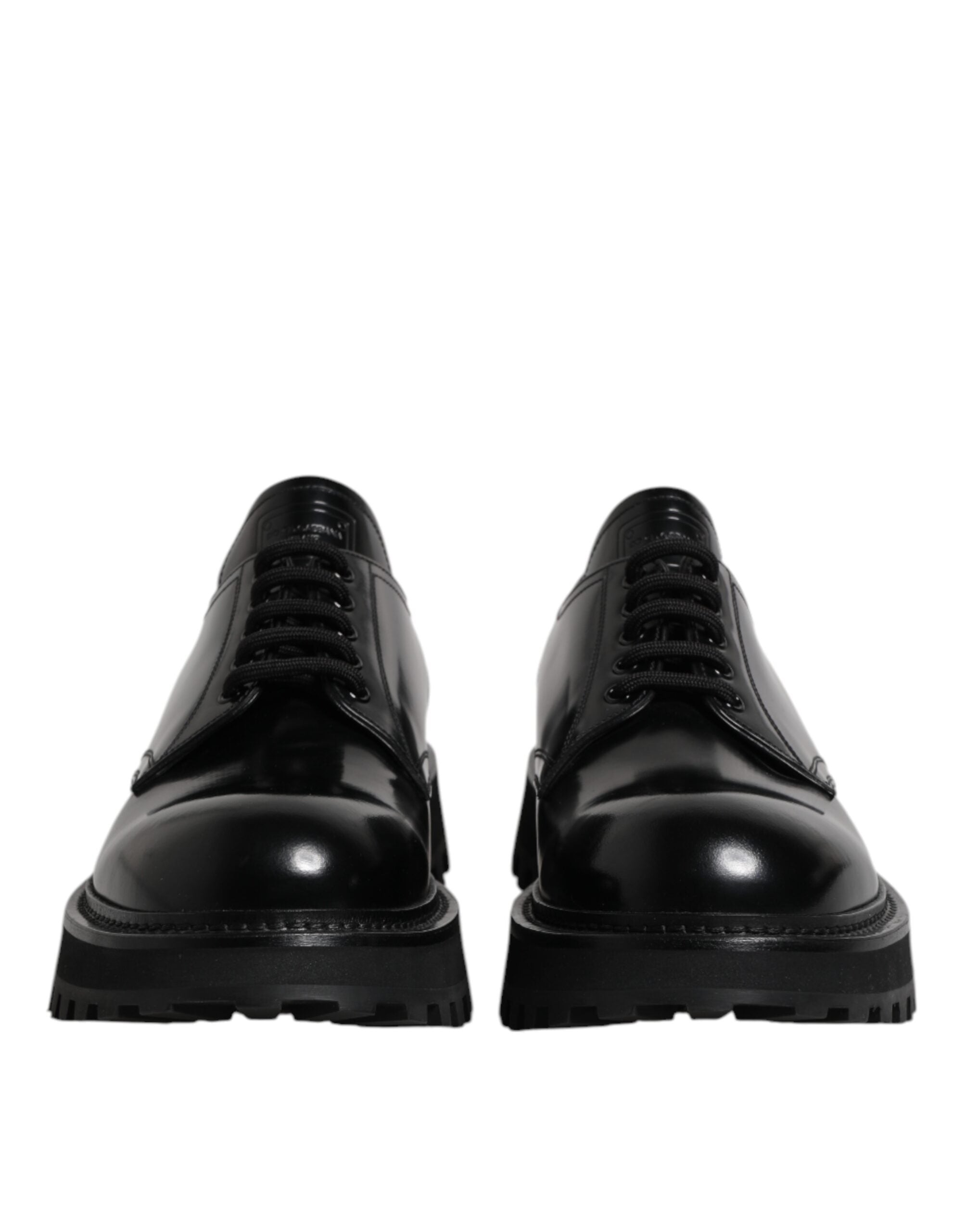 Dolce & Gabbana Black Leather Lace Up Trekking Dress Shoes LUNESCAPE