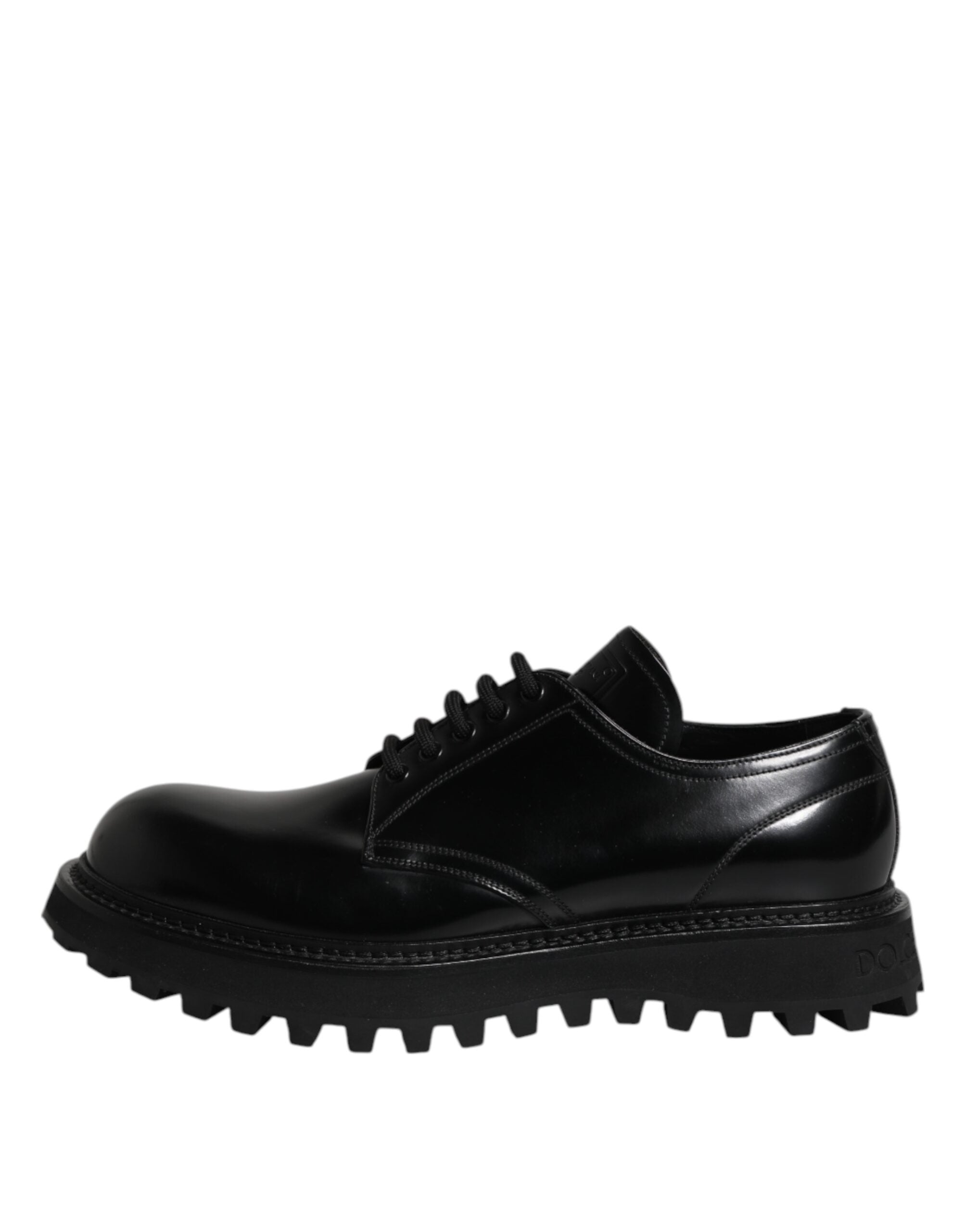 Dolce & Gabbana Black Leather Lace Up Trekking Dress Shoes LUNESCAPE