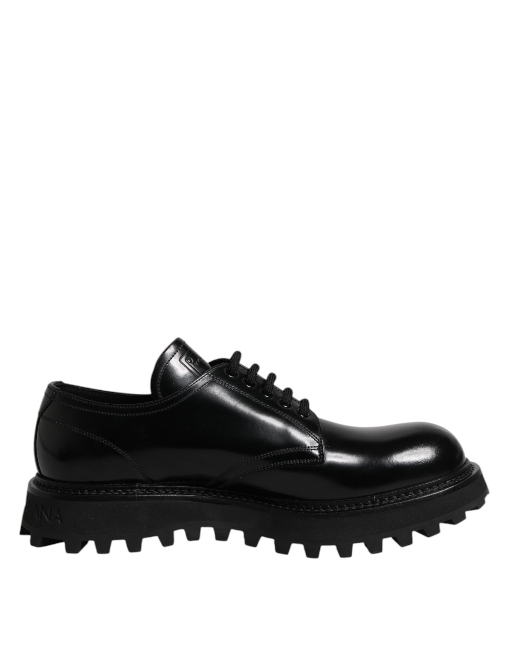 Dolce & Gabbana Black Leather Lace Up Trekking Dress Shoes LUNESCAPE