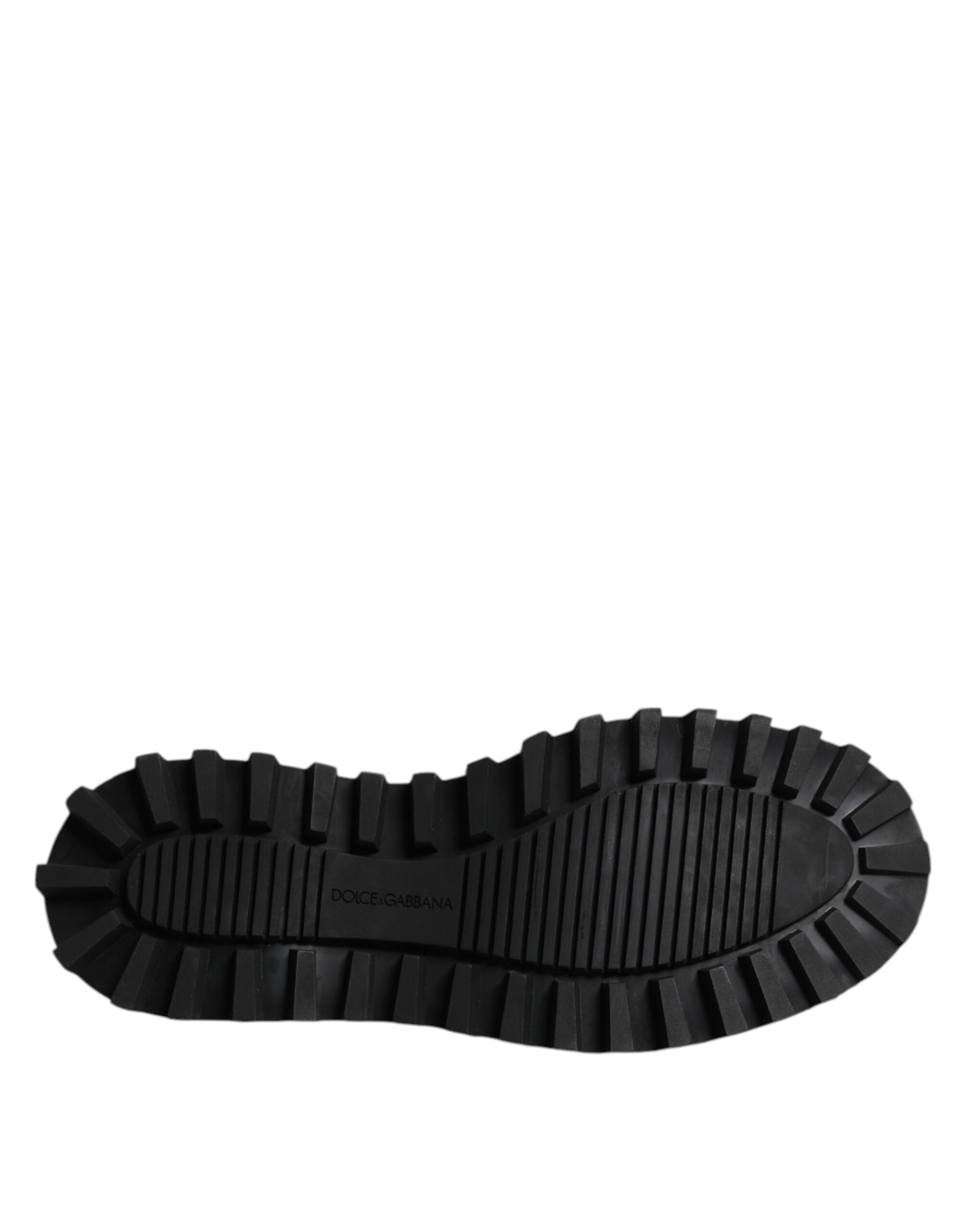 Dolce & Gabbana Black Leather Lace Up Trekking Dress Shoes LUNESCAPE