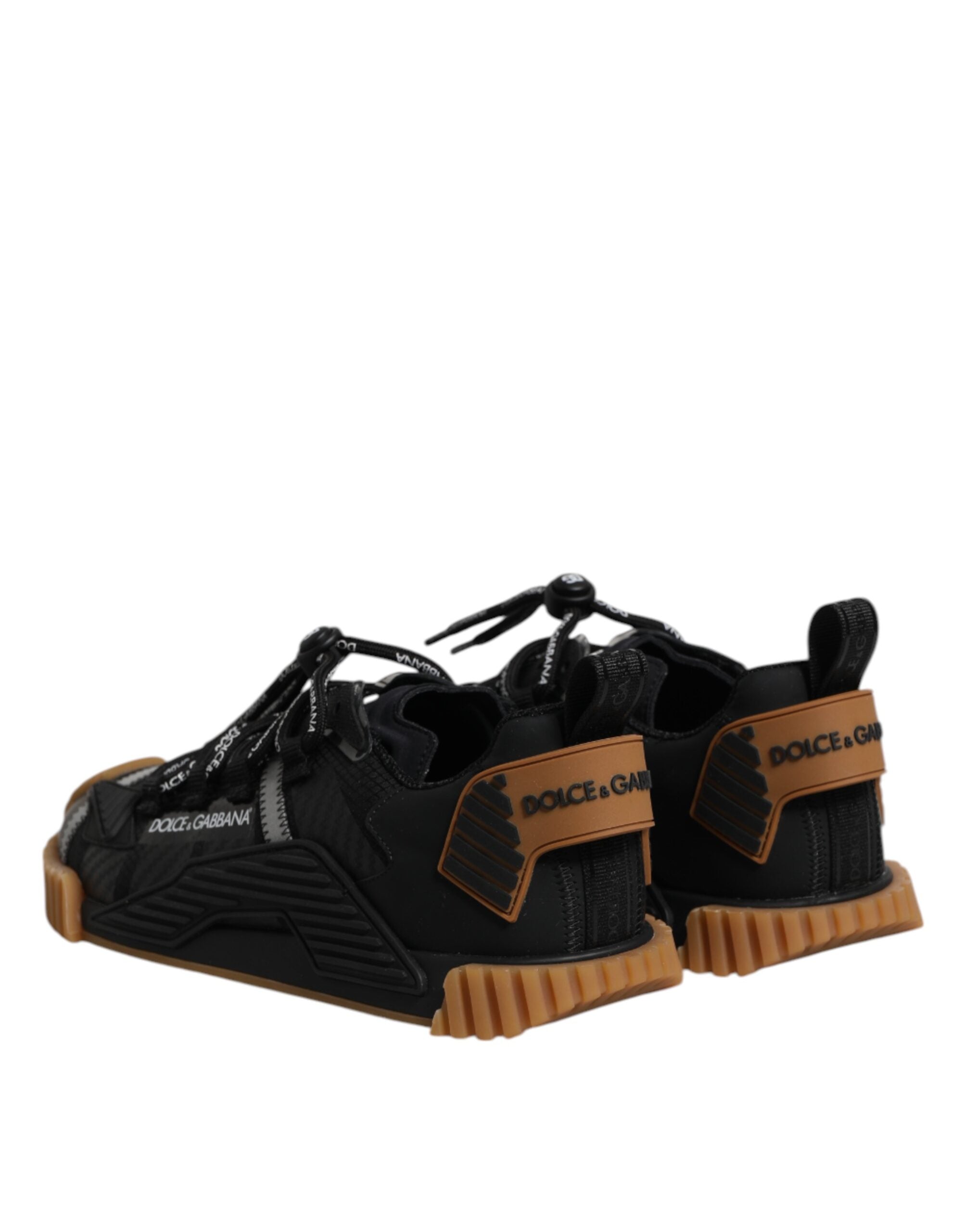 Dolce & Gabbana Black Logo Lace Up Low Top NS1 Sneakers Shoes