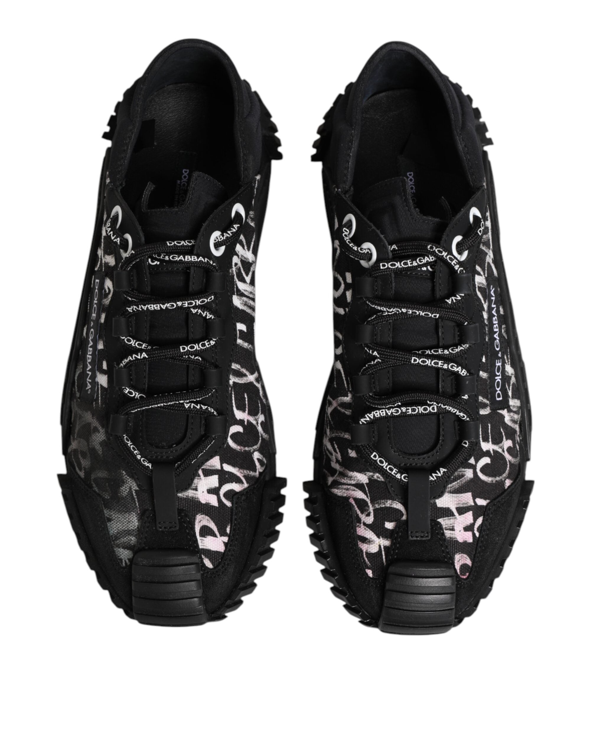 Dolce & Gabbana Black White NS1 Lace Up Low Top Sneakers Shoes LUNESCAPE