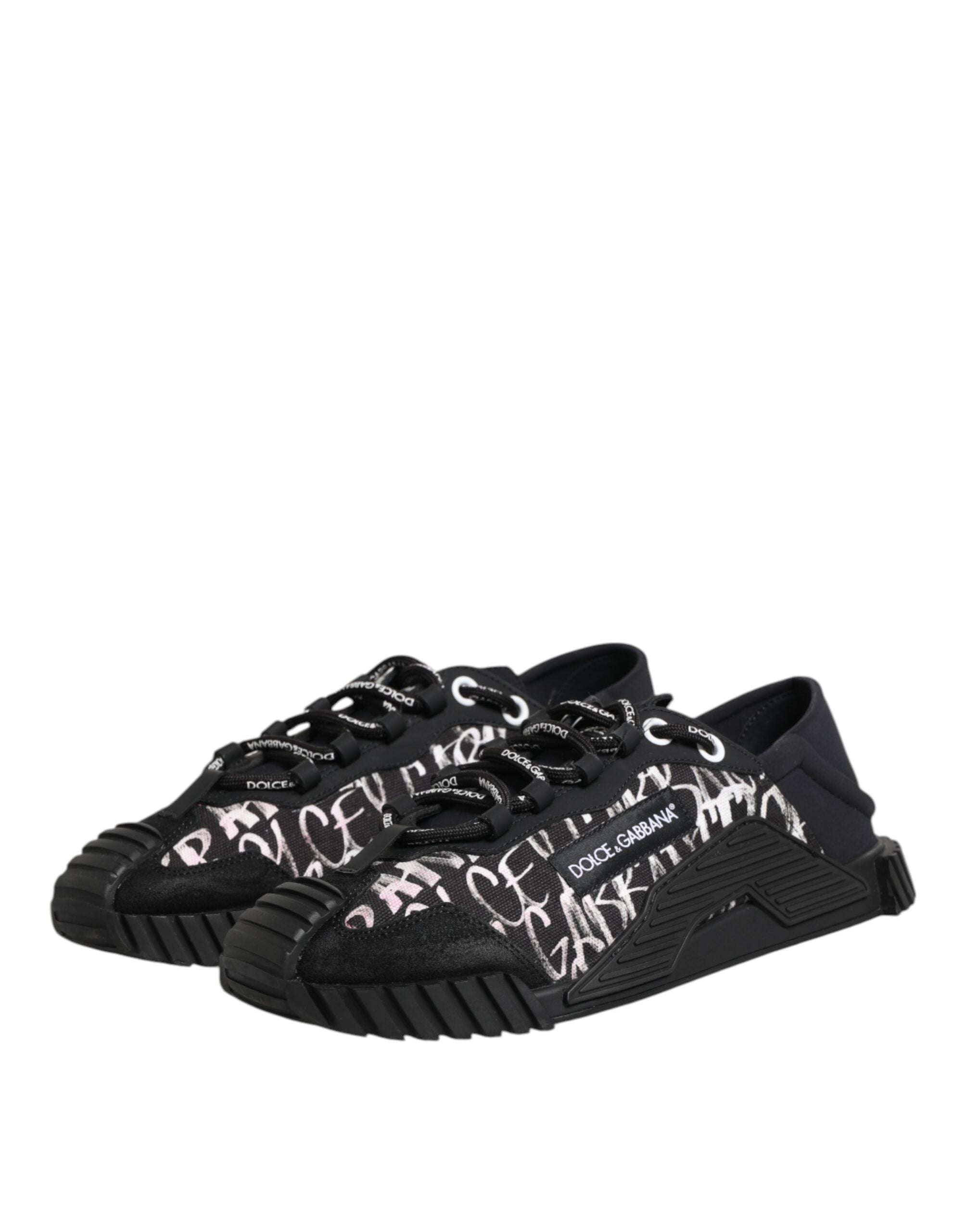 Dolce & Gabbana Black White NS1 Lace Up Low Top Sneakers Shoes LUNESCAPE