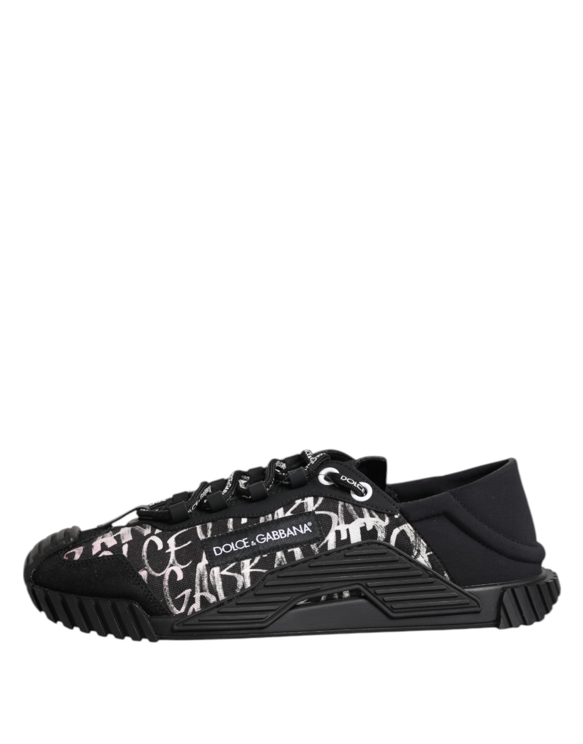 Dolce & Gabbana Black White NS1 Lace Up Low Top Sneakers Shoes LUNESCAPE