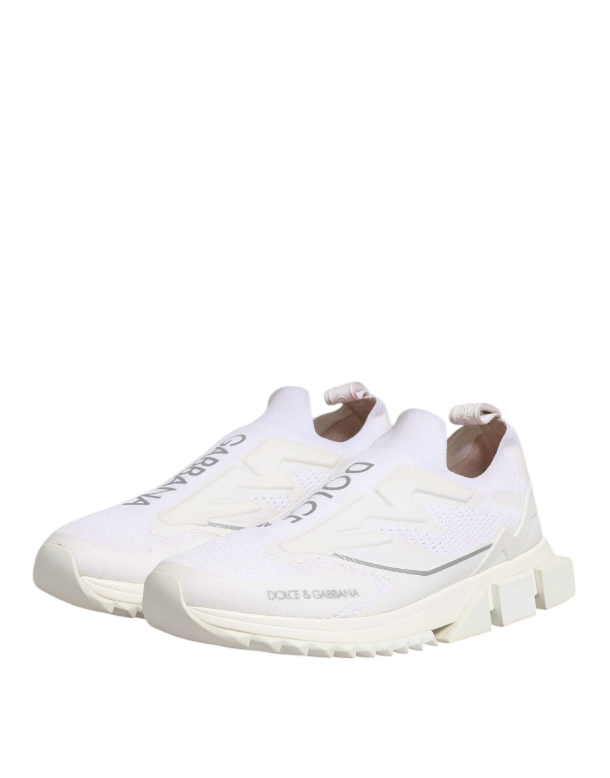 Dolce & Gabbana White SORRENTO Slip On Low Top Sneakers Shoes LUNESCAPE