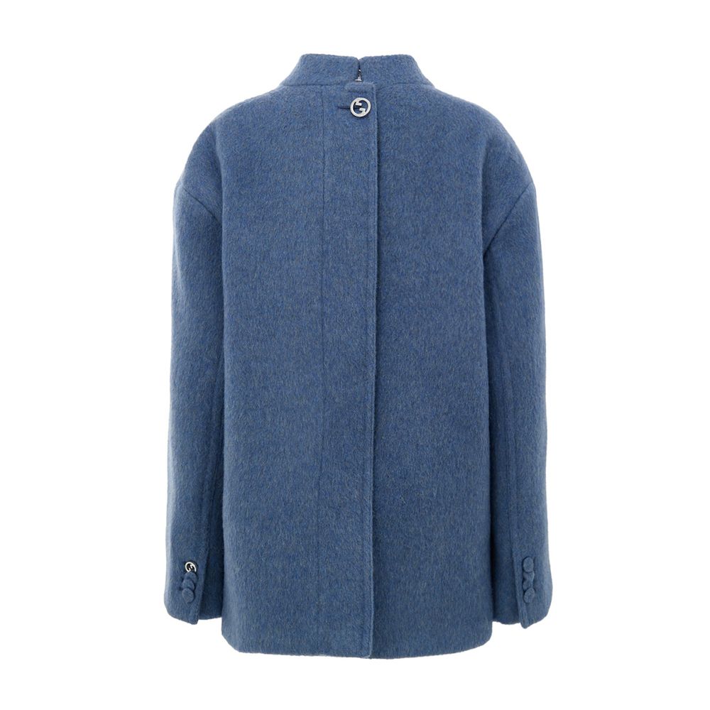 Gucci Light Blue Wool Jackets & Coat LUNESCAPE