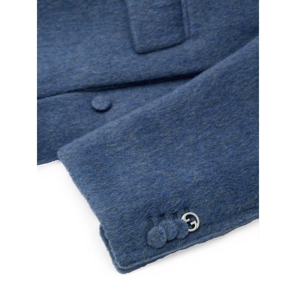 Gucci Light Blue Wool Jackets & Coat LUNESCAPE