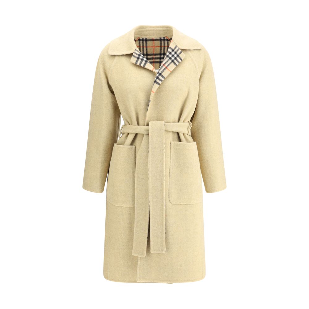 Burberry Reversible Wool Tie Waist Trench Coat LUNESCAPE
