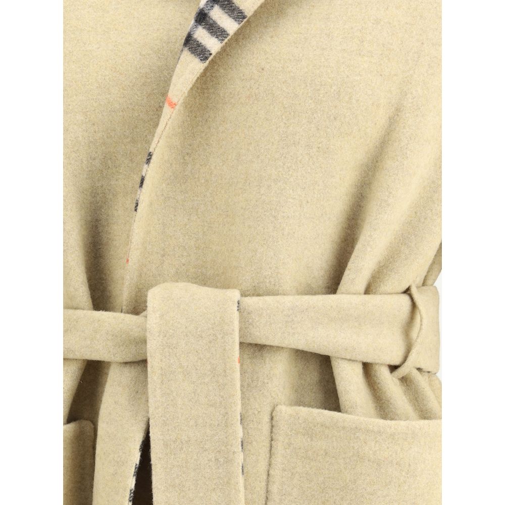 Burberry Reversible Wool Tie Waist Trench Coat LUNESCAPE