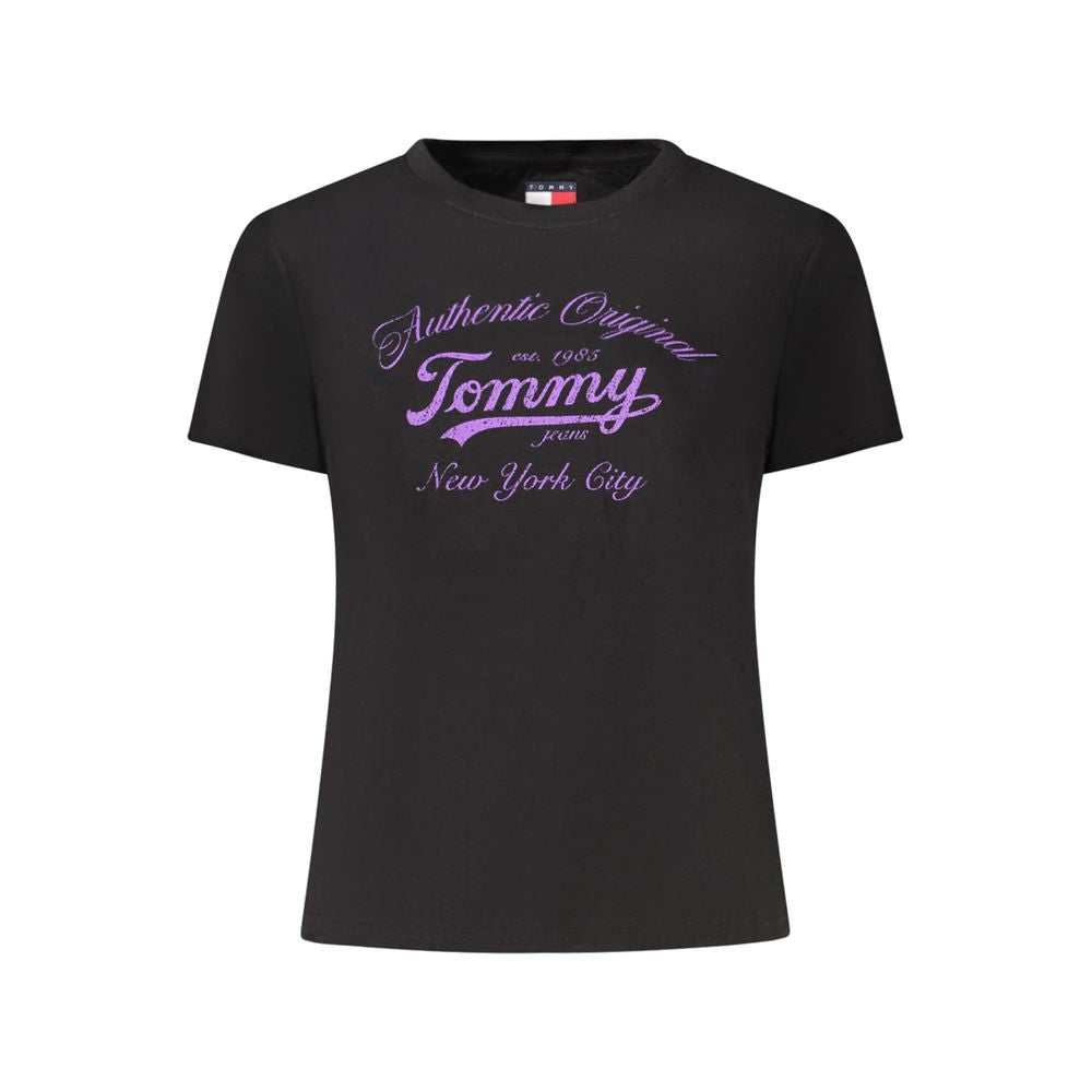 Tommy Hilfiger Black Cotton Women T-Shirt LUNESCAPE