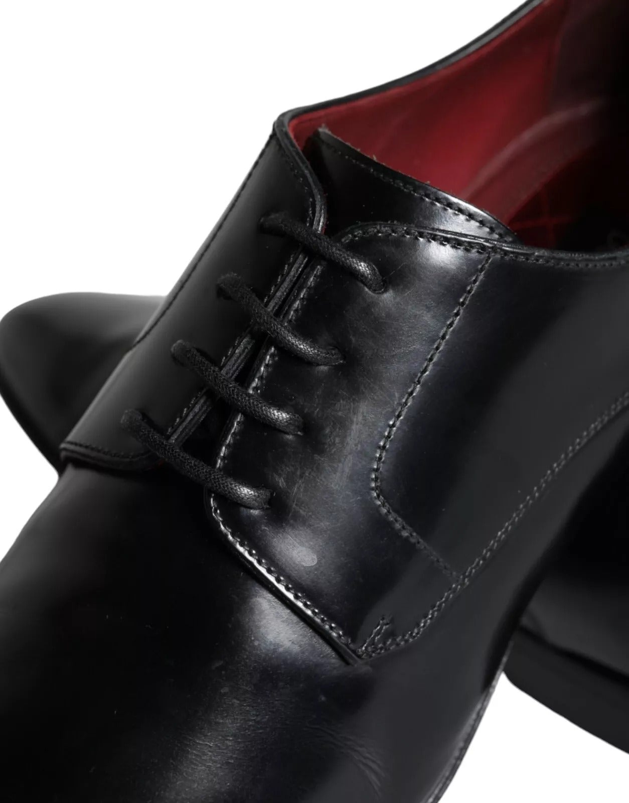 Dolce & Gabbana Black Calfskin Leather Derby Shoes LUNESCAPE