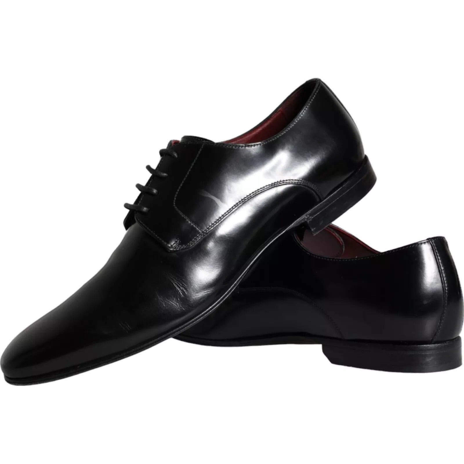 Dolce & Gabbana Black Calfskin Leather Derby Shoes LUNESCAPE
