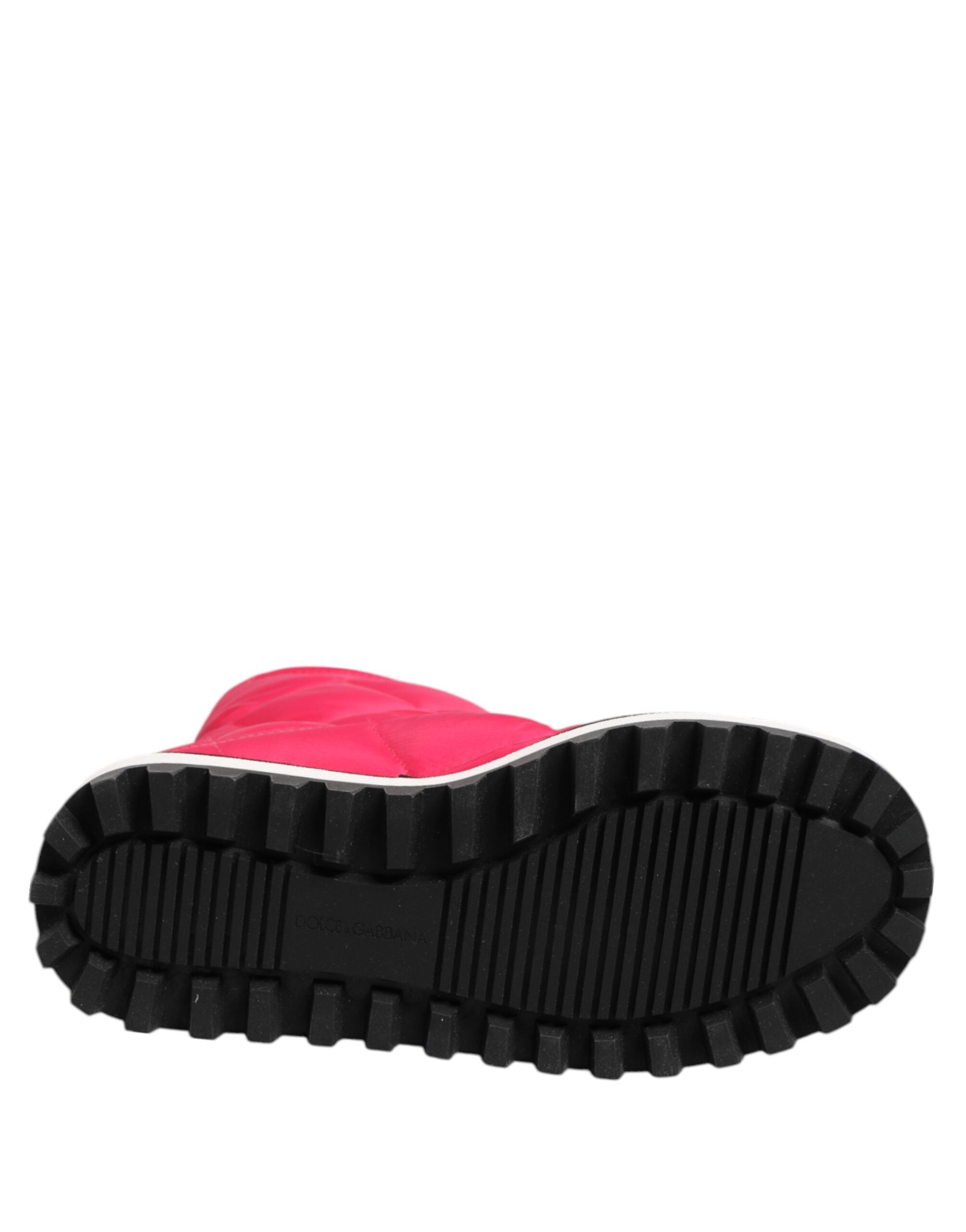 Dolce & Gabbana Pink White Viscose Padded Mid Calf Boots Shoes LUNESCAPE