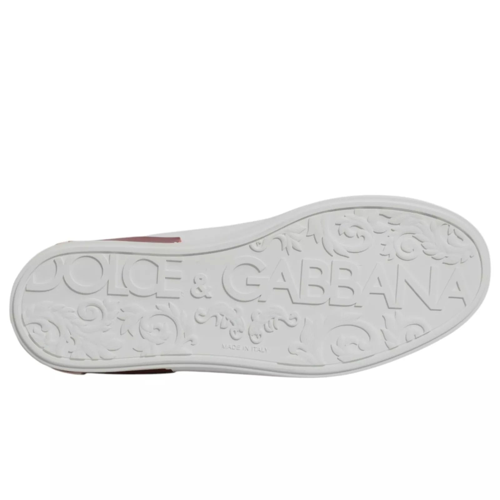 Dolce & Gabbana White Red Leather Logo Portofino Sneaker LUNESCAPE