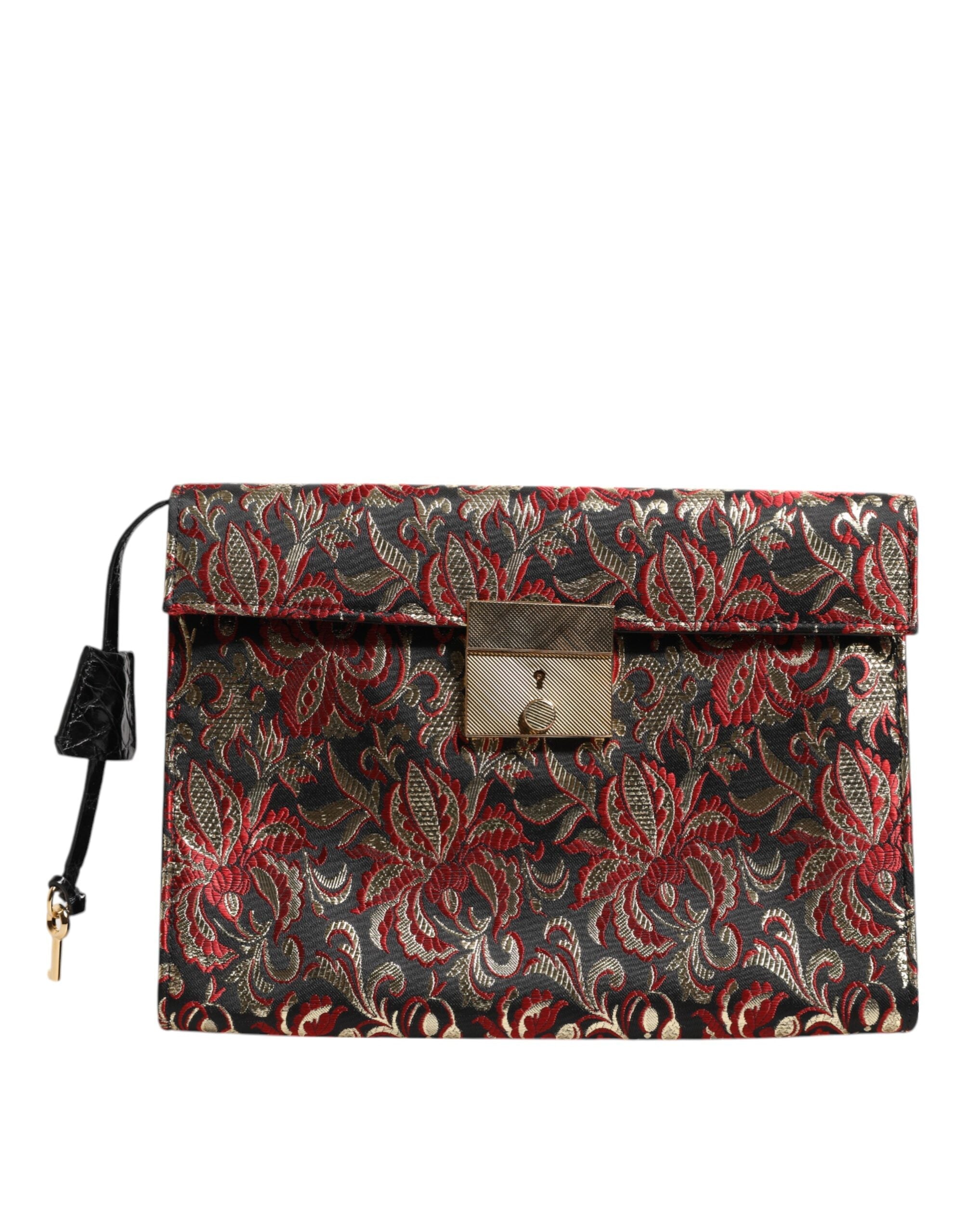 Dolce & Gabbana Multicolor Jacquard Floral Document Briefcase Bag LUNESCAPE
