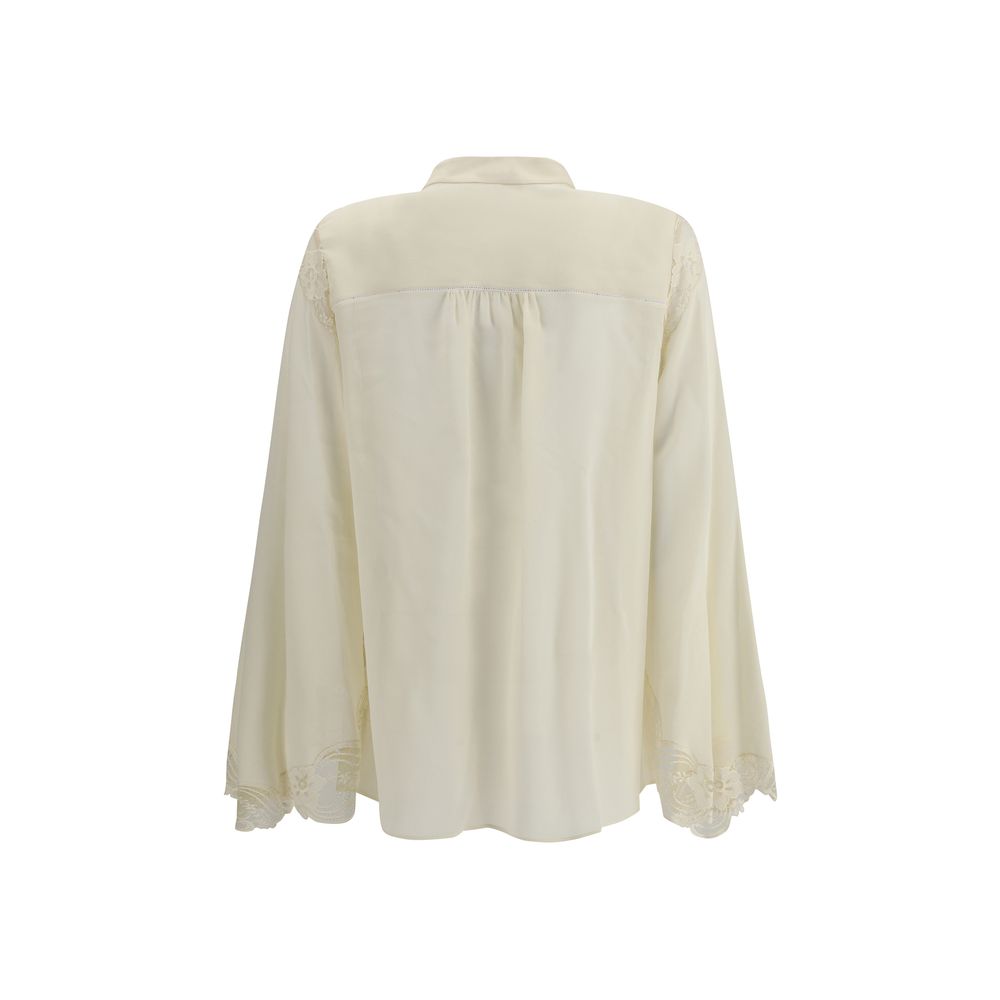 Chloé Silk georgette and lace Blouse LUNESCAPE