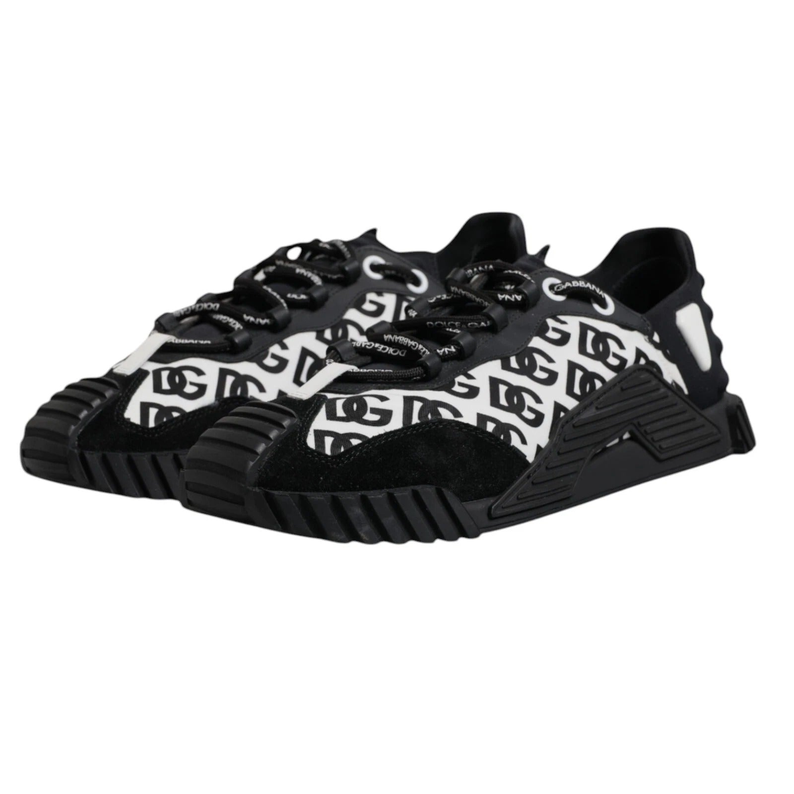 Dolce & Gabbana Black Logo Lace Up Low Top NS1 Sneakers LUNESCAPE
