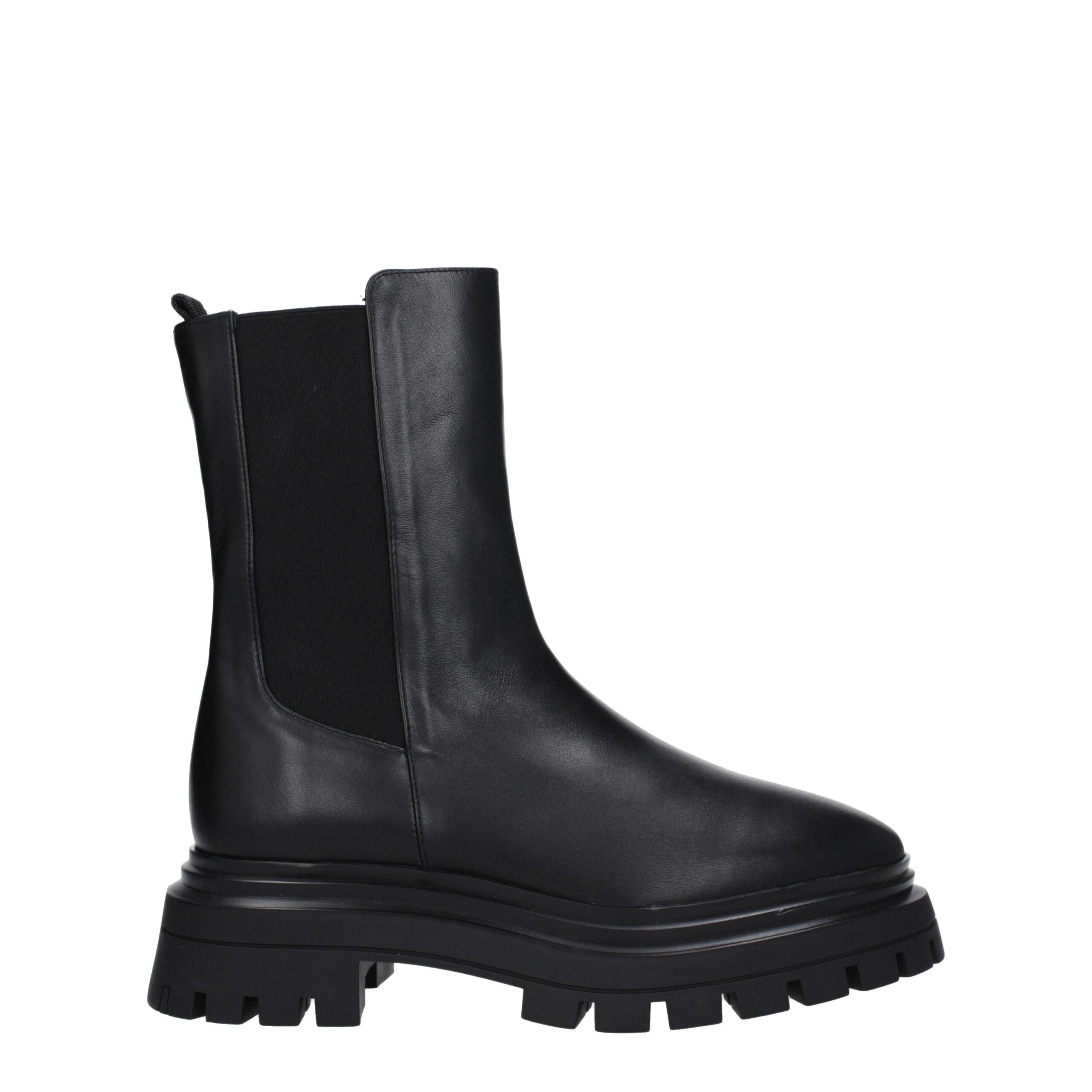Stuart Weitzman Black Leather Ankle Boots LUNESCAPE