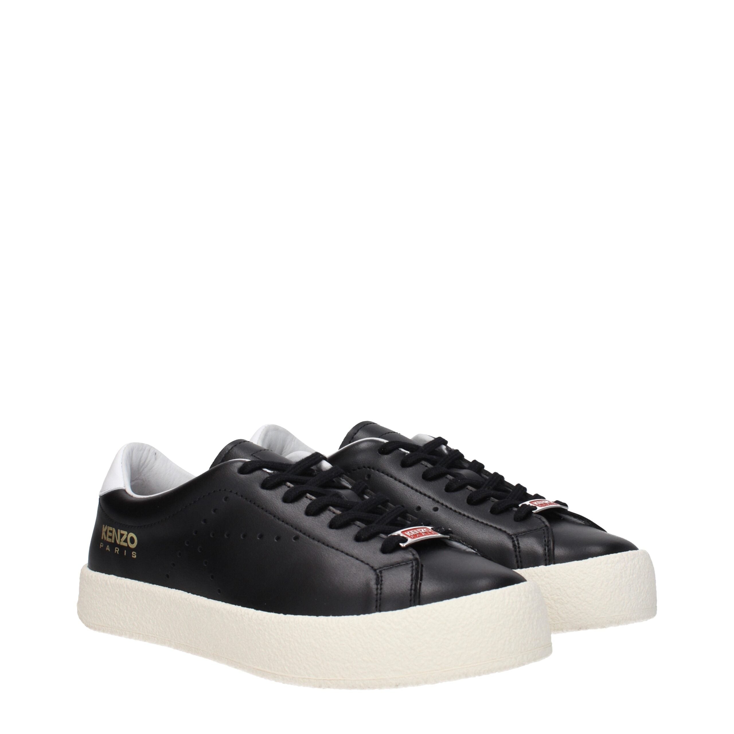 Kenzo Black Leather Low Tops LUNESCAPE