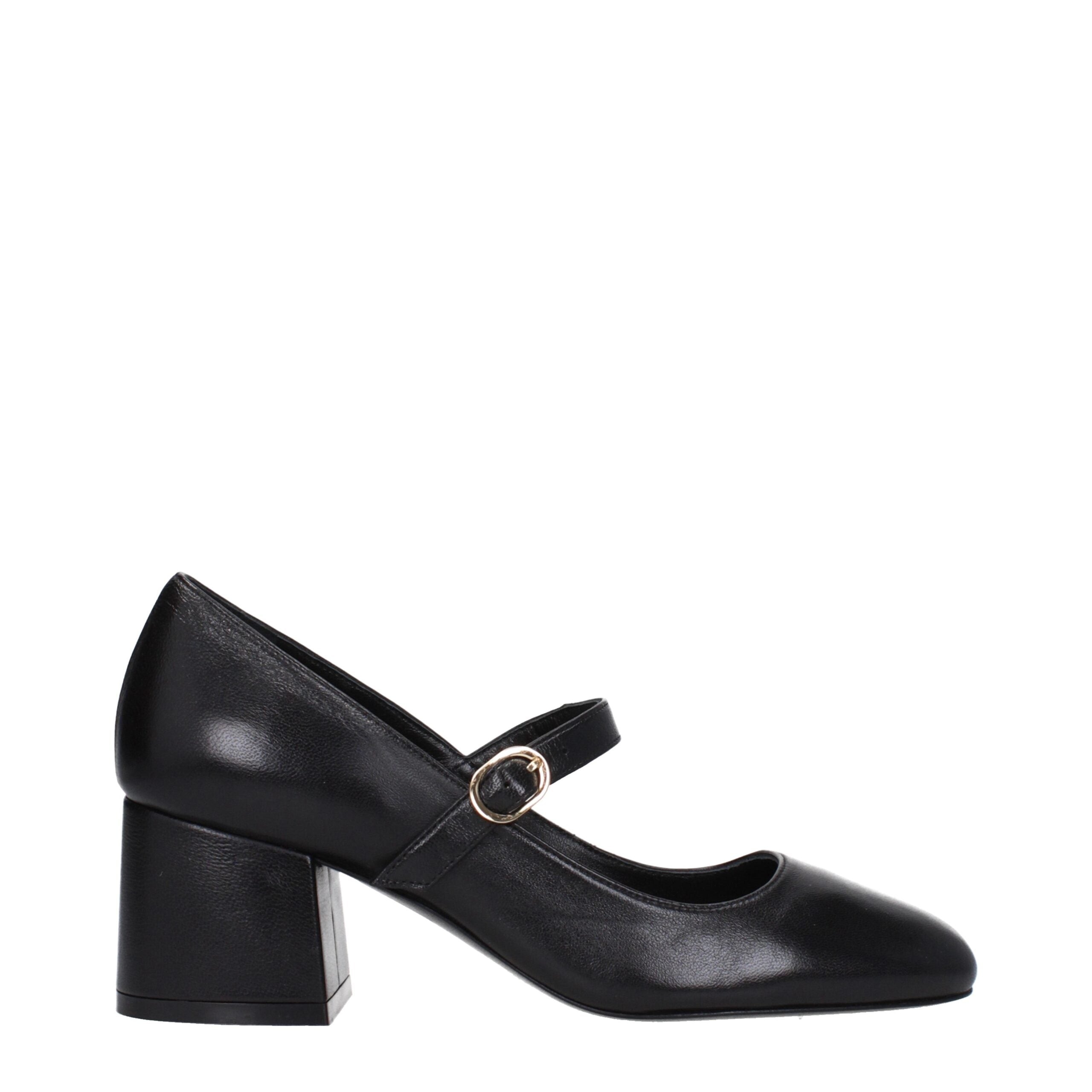 Stuart Weitzman Black Leather Mid Heel Pumps LUNESCAPE