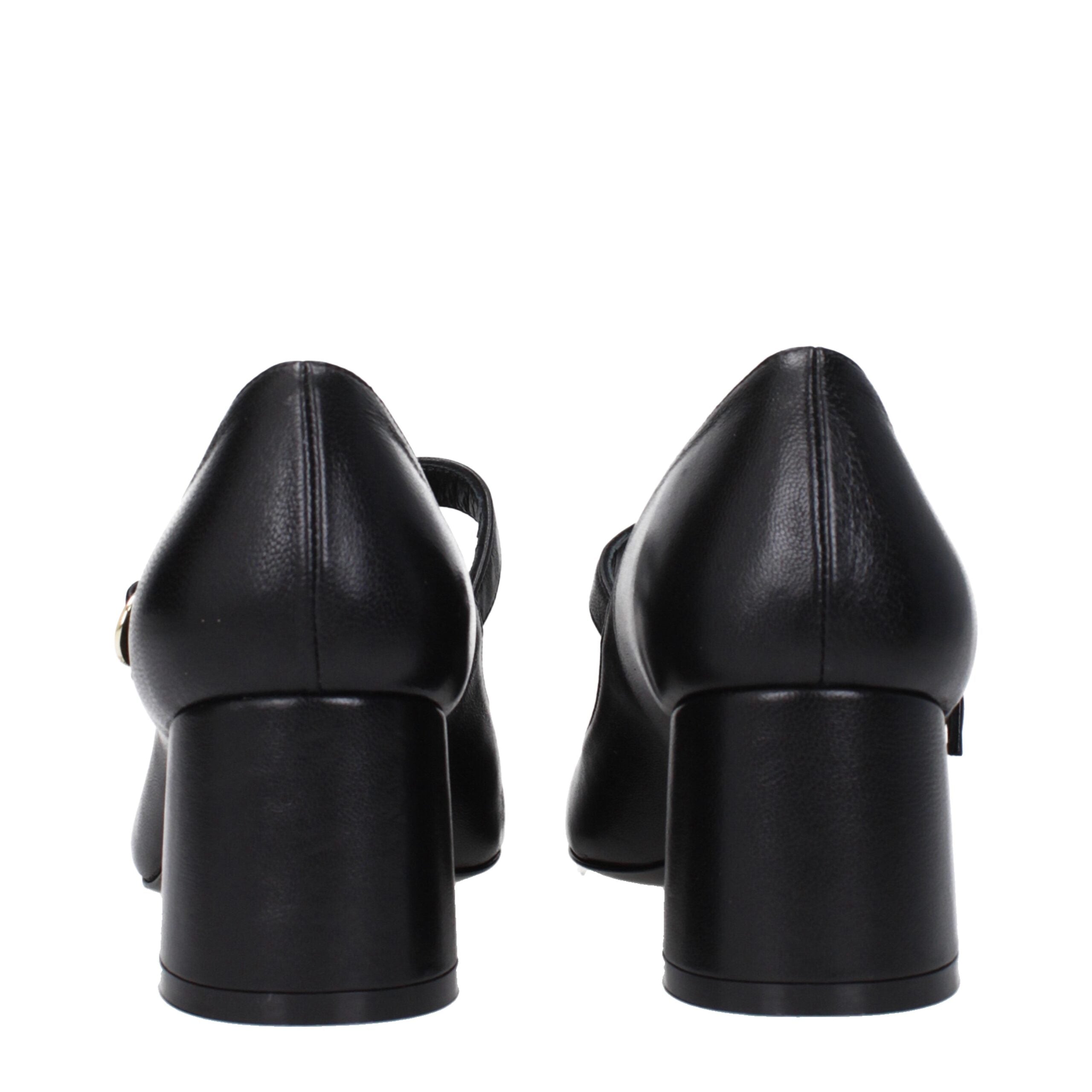 Stuart Weitzman Black Leather Mid Heel Pumps LUNESCAPE