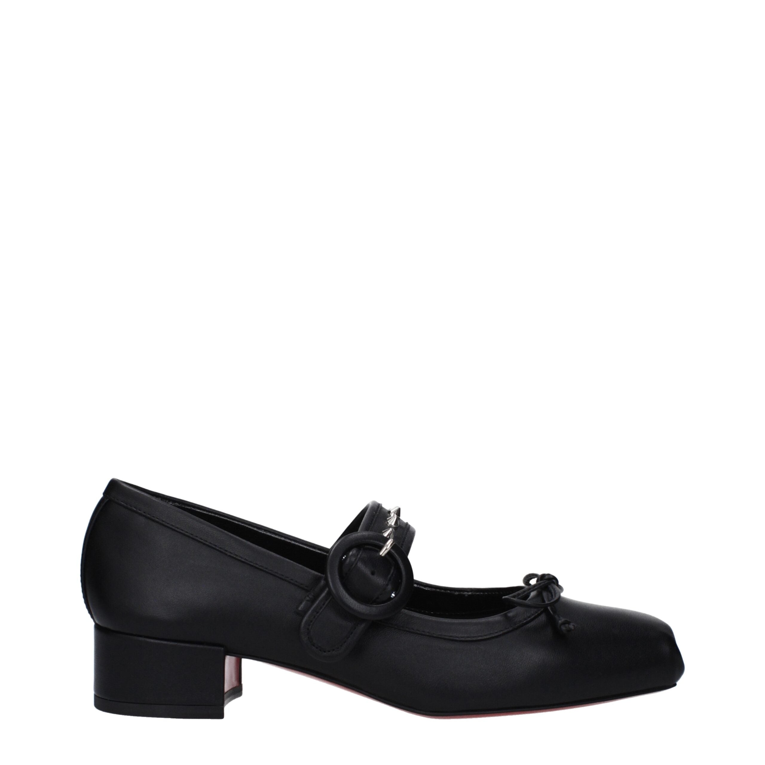 Christian Louboutin Black Leather Ballet Flats LUNESCAPE