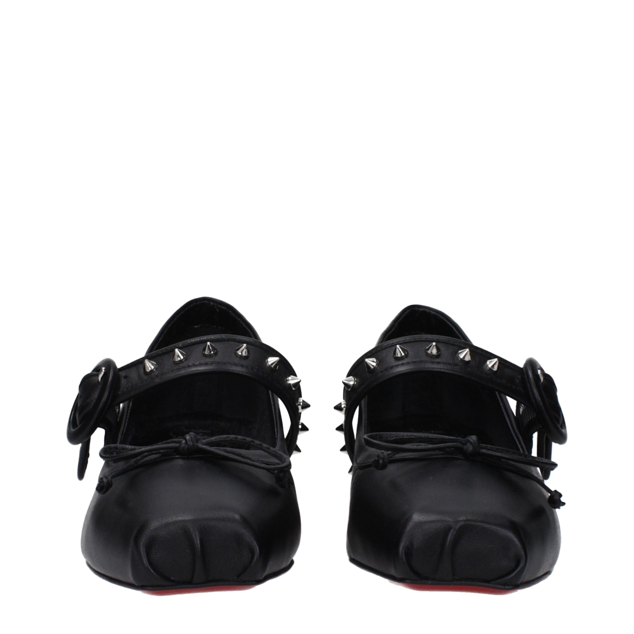 Christian Louboutin Black Leather Ballet Flats LUNESCAPE