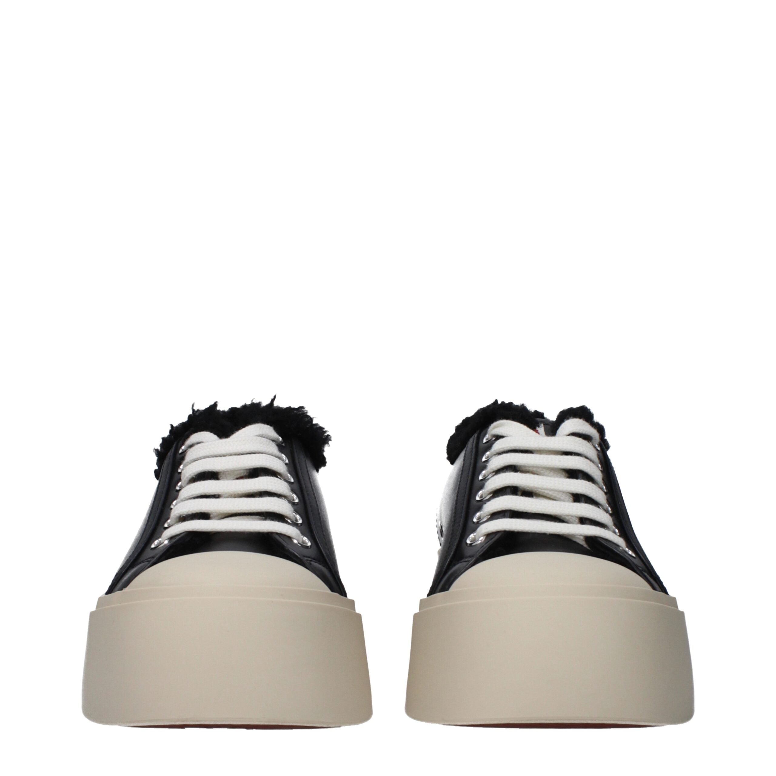 Marni Black Leather Chunky Sneakers LUNESCAPE