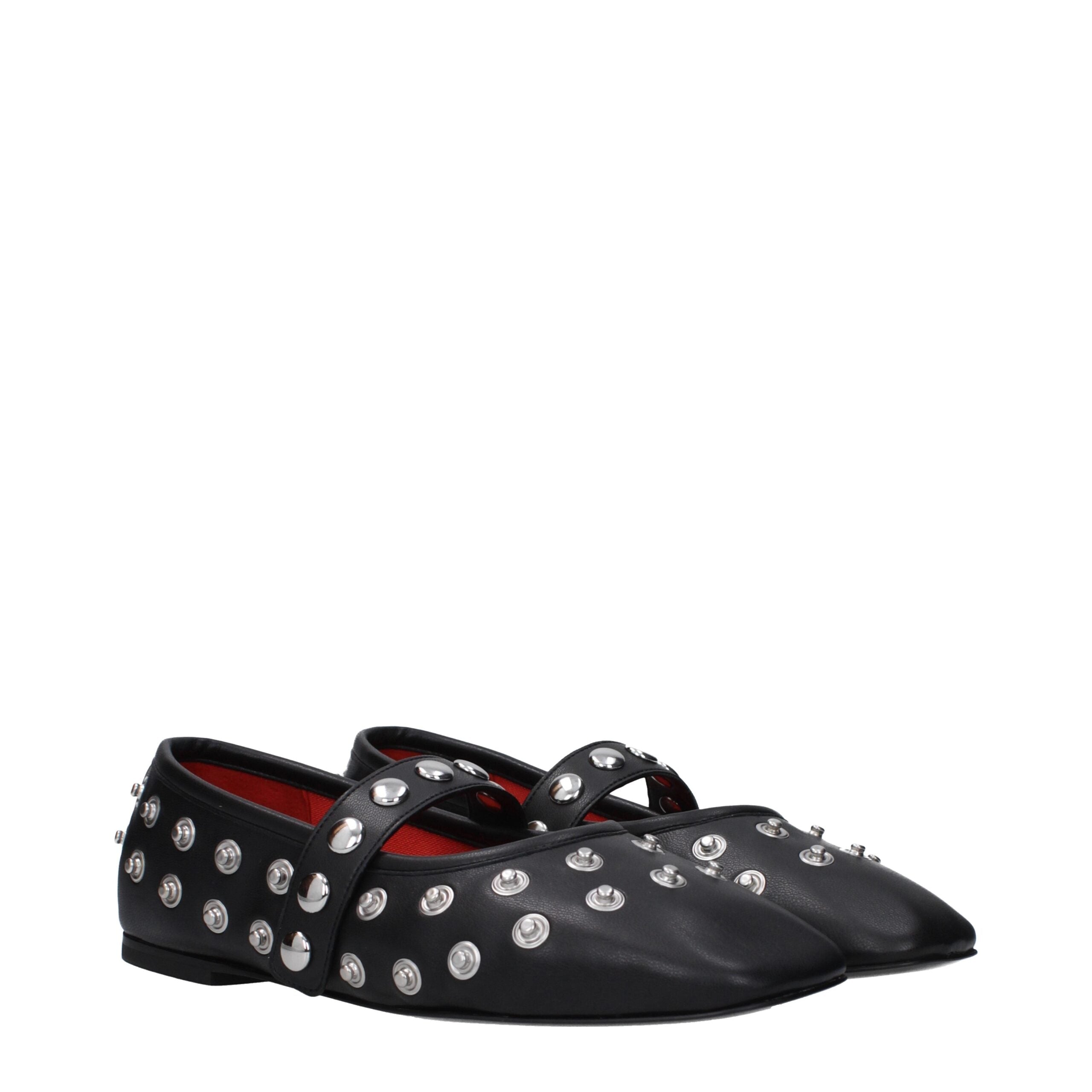 Stella McCartney Black Leather Ballet Flats LUNESCAPE