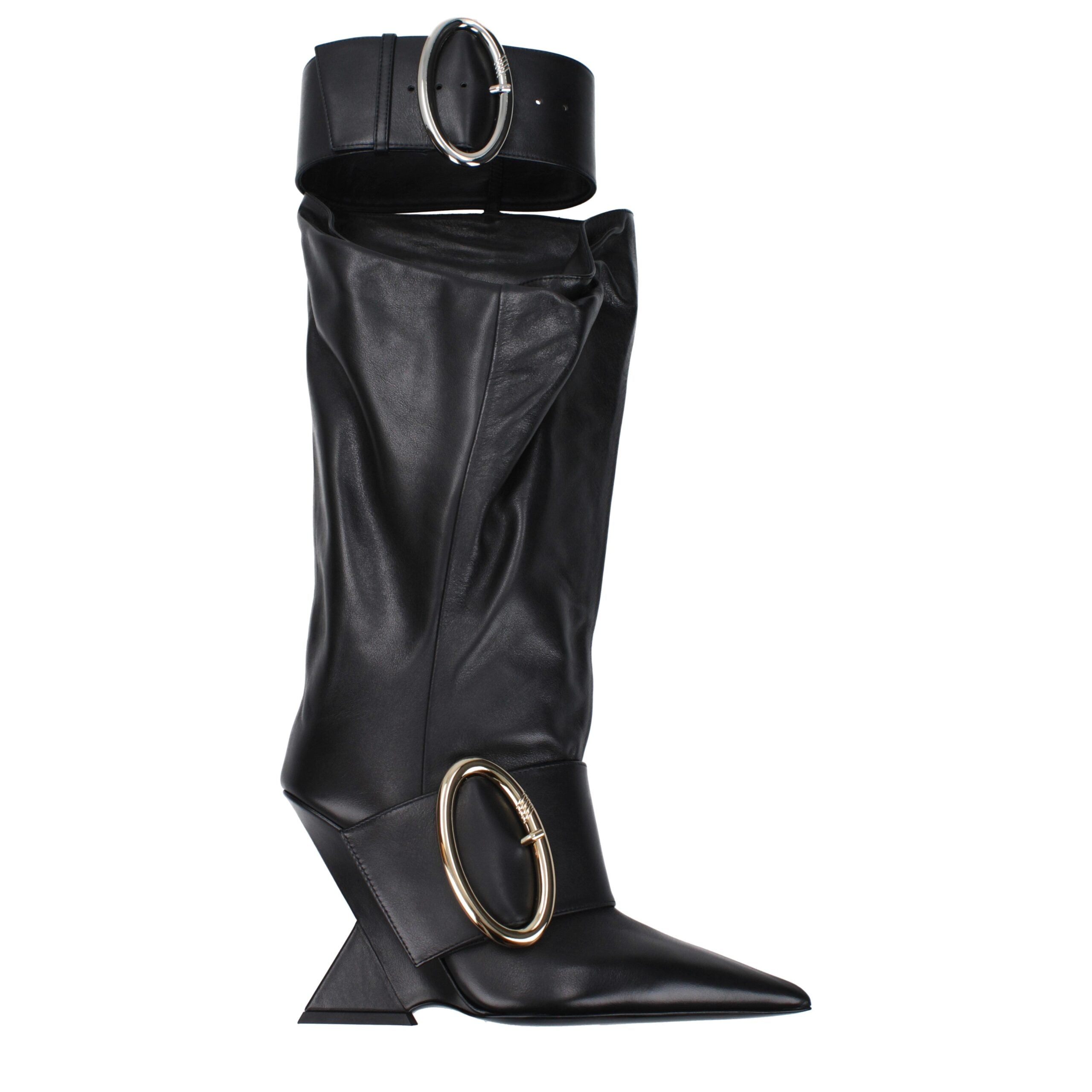 The Attico Black Leather Boots LUNESCAPE