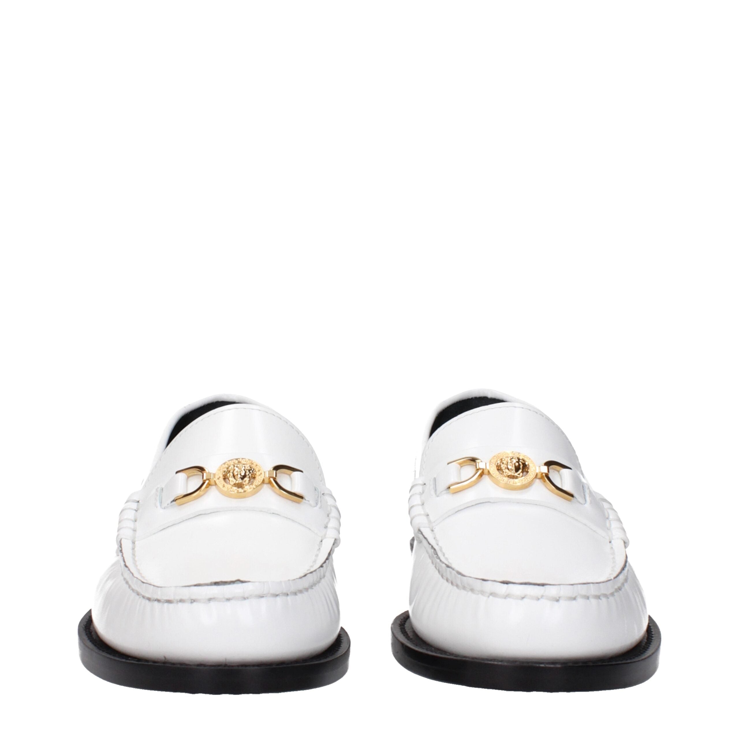 Versace White Leather Slip-On Loafers LUNESCAPE